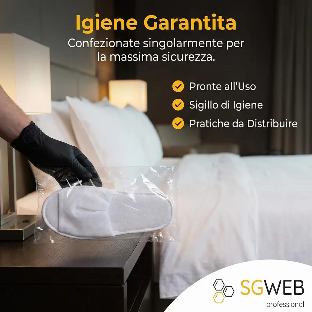 Ciabatte di Cortesia per Hotel TNT 28,5 x 11,7 cm Antiscivolo Bianco Monouso