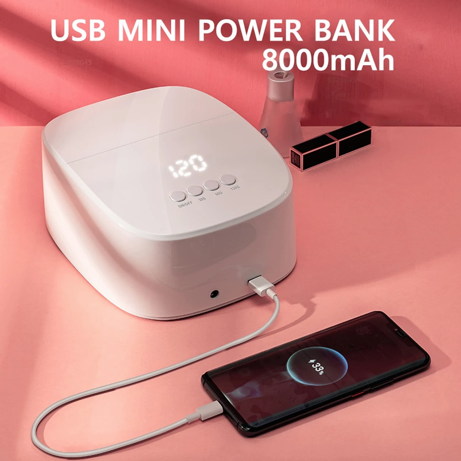 ZYC Lampada per Unghie a LED Senza Fili UV 60W Ricaricabile 8000mAH Lampada Gel Senza Fili Lampada per Unghie Smalto per Unghie Lampada arricciacapelli per Tutti Gli smalti per Unghie in Gel