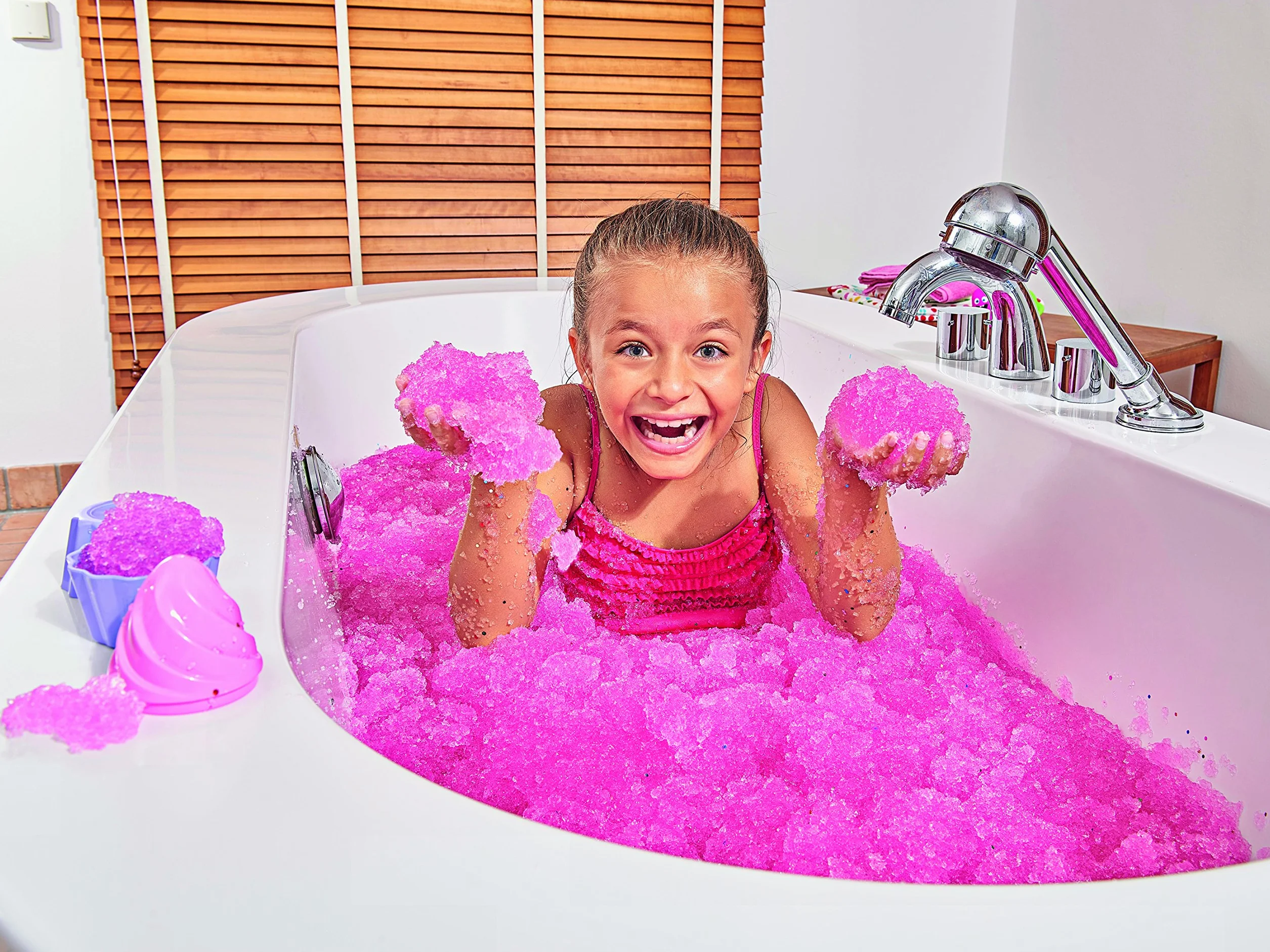 ZIMPLI - Glitter Gelli Baff Rosa, Basta Aggiungere Acqua per Creare Una melma Colorata, Super Divertente e Facile da Pulire. Regalo di Compleanno per Bambine dai 3 Anni in su