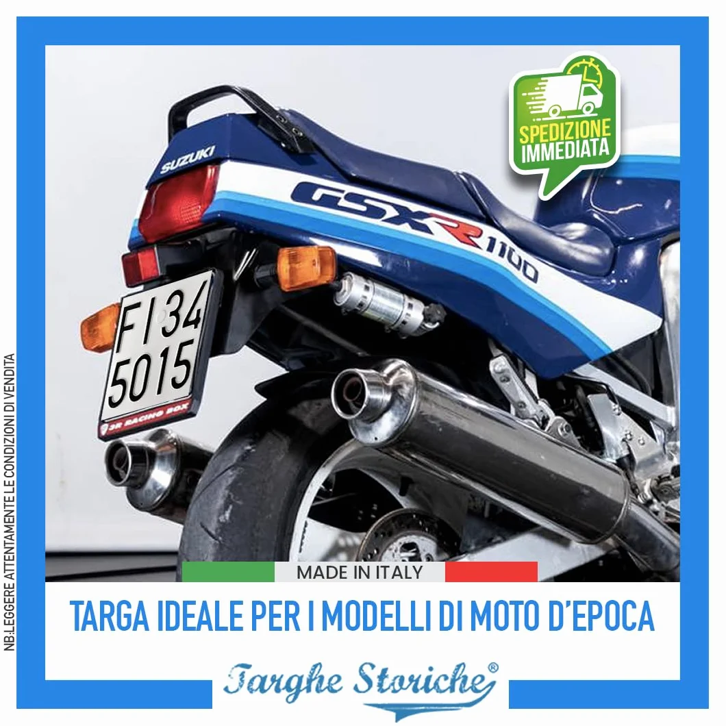 Targhe Storiche Moto Epoca Alluminio Catarifrangente Replica Personalizzata Made in Italy 1985-1994