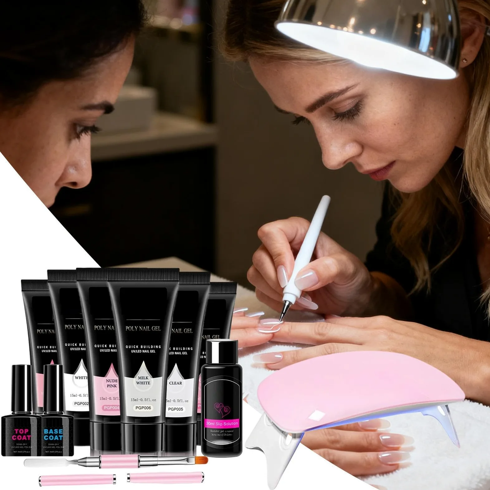 Kit Gel per Ricostruzione Unghie 6 Colori Leggeri | Smalto per Allungamento Unghie Donna Ideale per Viaggi, Casa, Ufficio, Scuola - Regalo per Fidanzata, Moglie, , Sorella,