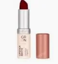 GRN - Rossetto opaco Baccara Rose, confezione da 2 x 4 g | Finitura vellutata, pigmenti minerali, tonalità vino, lunga durata, non secca