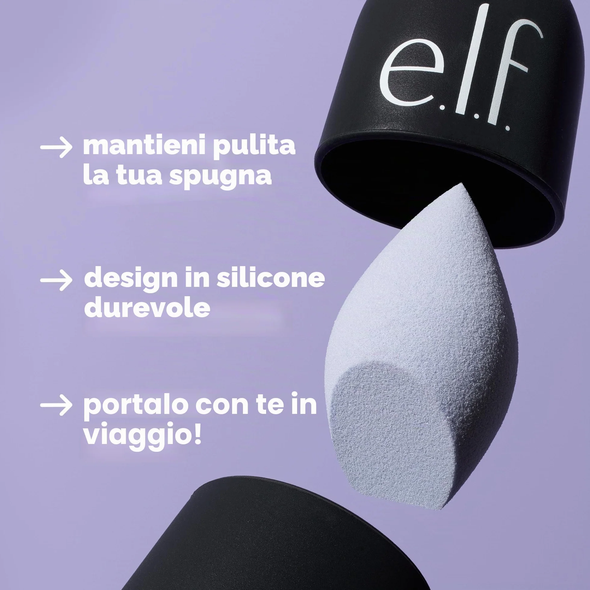 e.l.f. Safe Travels Sponge Case, accessorio portatile e traspirante per proteggere la spugnetta da make-up da sporcizia e germi, resistente silicone, prodotto vegano e non testato sugli animali