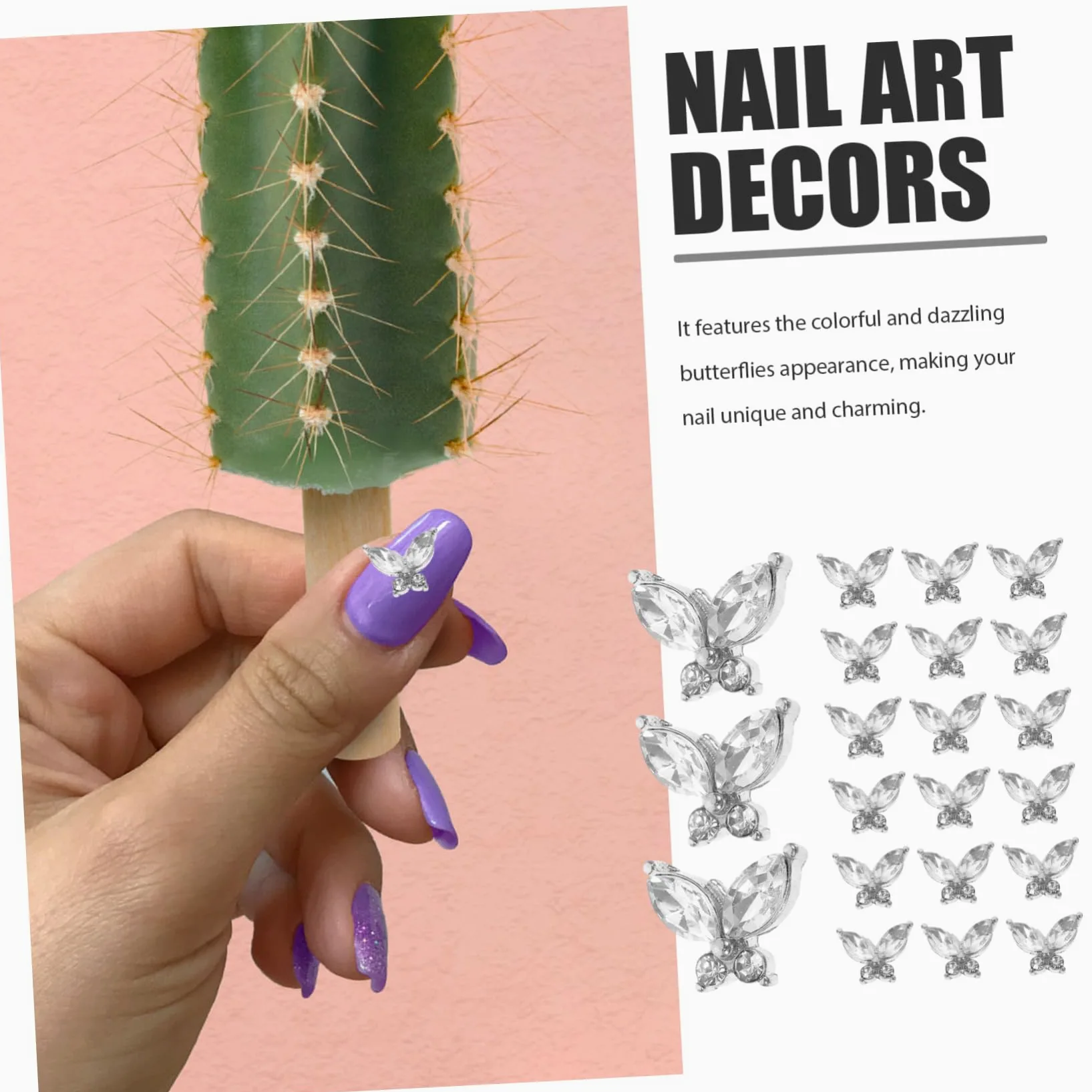FRCOLOR 100pezzi Charm Per Unghie Decorazioni Per Nail Art Per e Ragazze Per Festivi e Cerimonie Resistente e Facile Usare