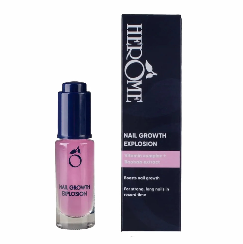 Herome Siero Unghie Crescita Esplosiva (7ml) - Siero Curativo Idratant per una Rapida Crescita, Ideale per Unghie Danneggiate con Silicio, Risultato: Unghie Lunghe e Forti