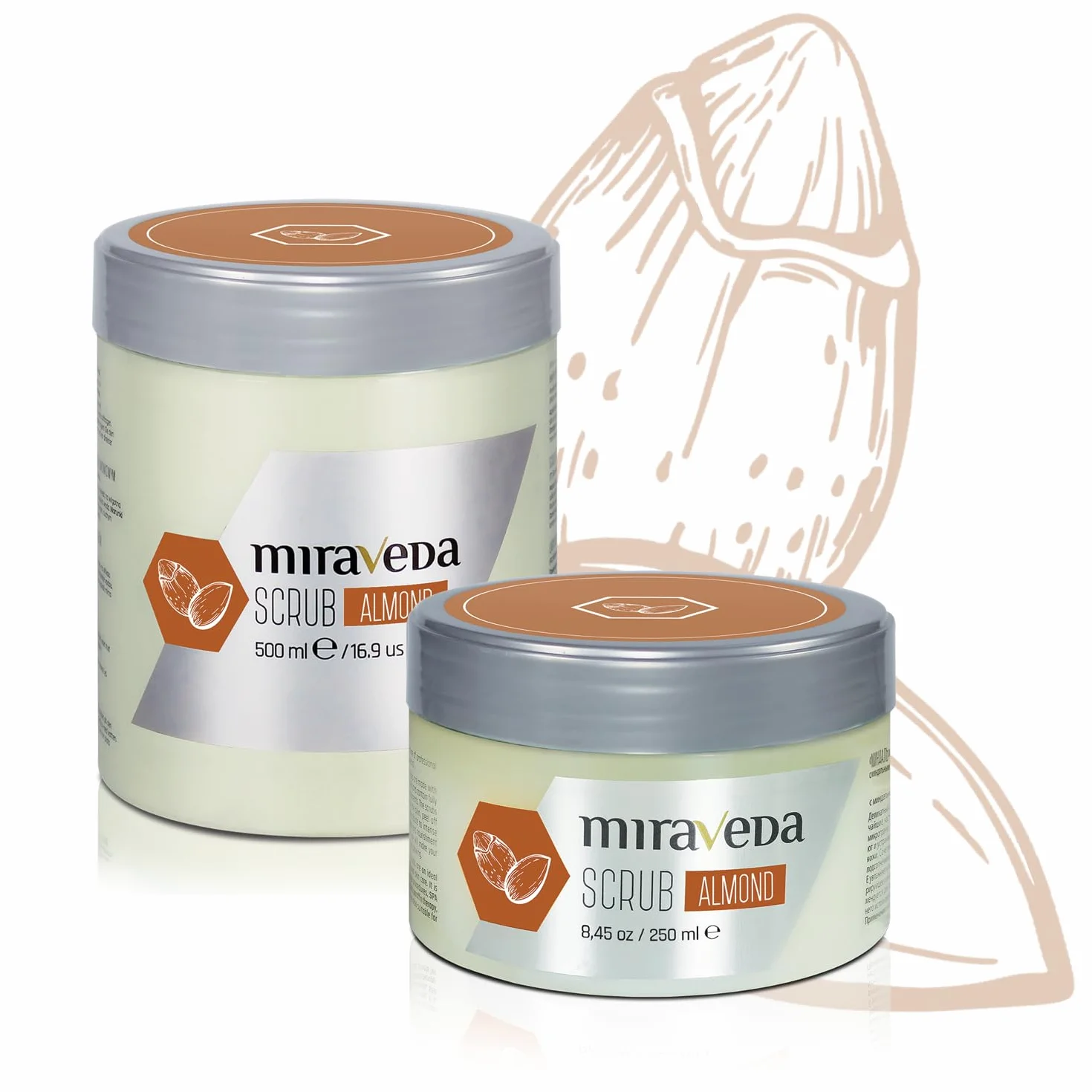 Miraveda by Italwax Almond Scrub - 500ml - Con olio di cocco e di mandorla - Ideale per la cura delle mani