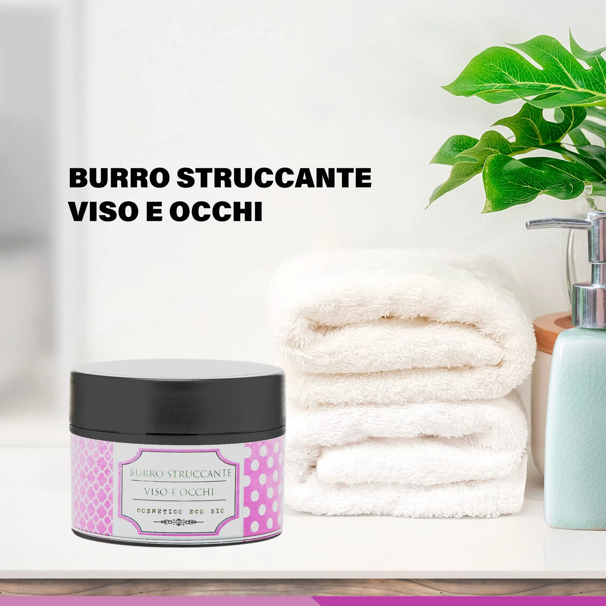 BIO'S Cosmetica Burro Struccante 100% Naturale 100 ML - Balsamo Struccante Skin Care Pulizia Viso - Burro Detergente a Base di Olio di Cocco - Pelle Morbida e Idratata, Dermatologicamente Testato.