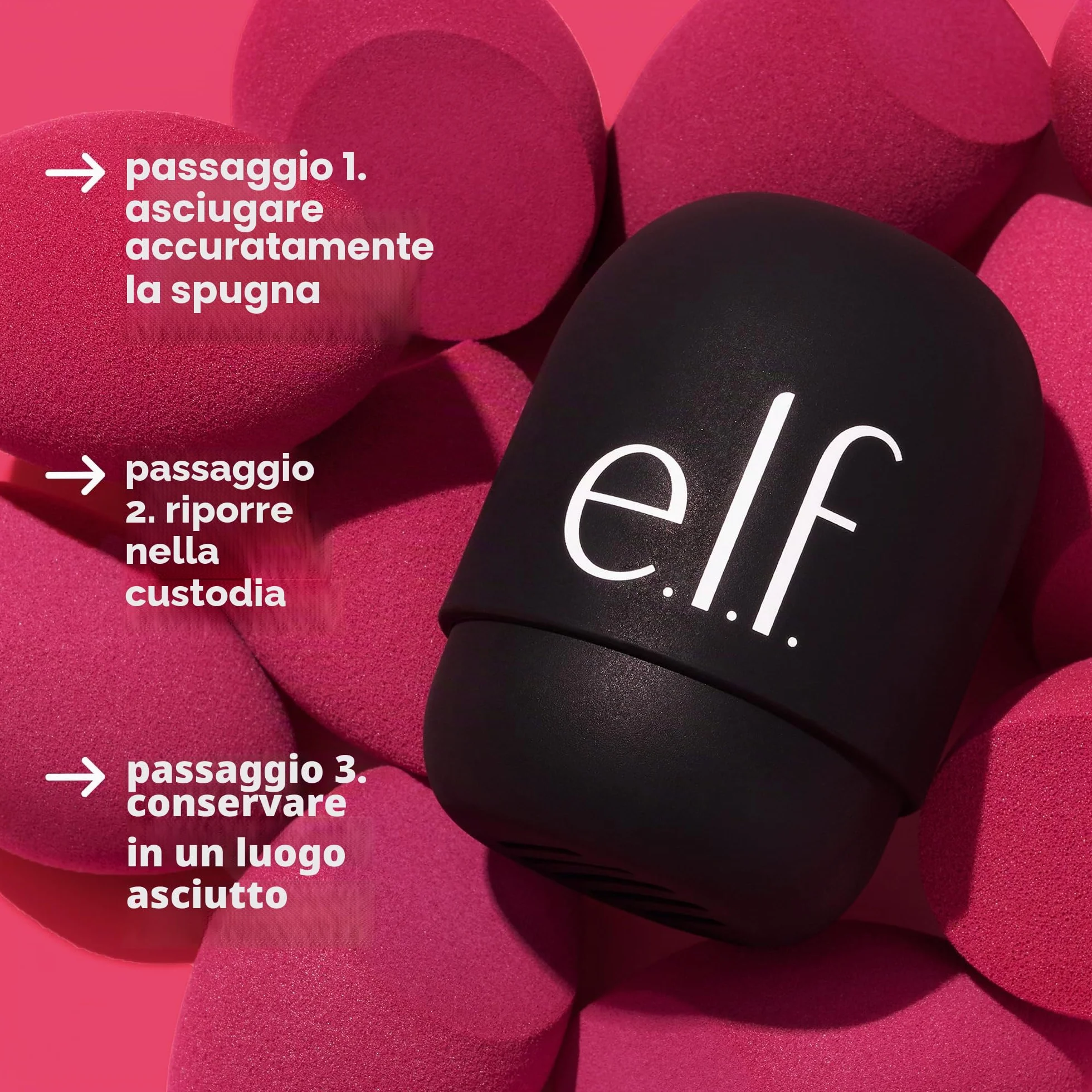 e.l.f. Safe Travels Sponge Case, accessorio portatile e traspirante per proteggere la spugnetta da make-up da sporcizia e germi, resistente silicone, prodotto vegano e non testato sugli animali