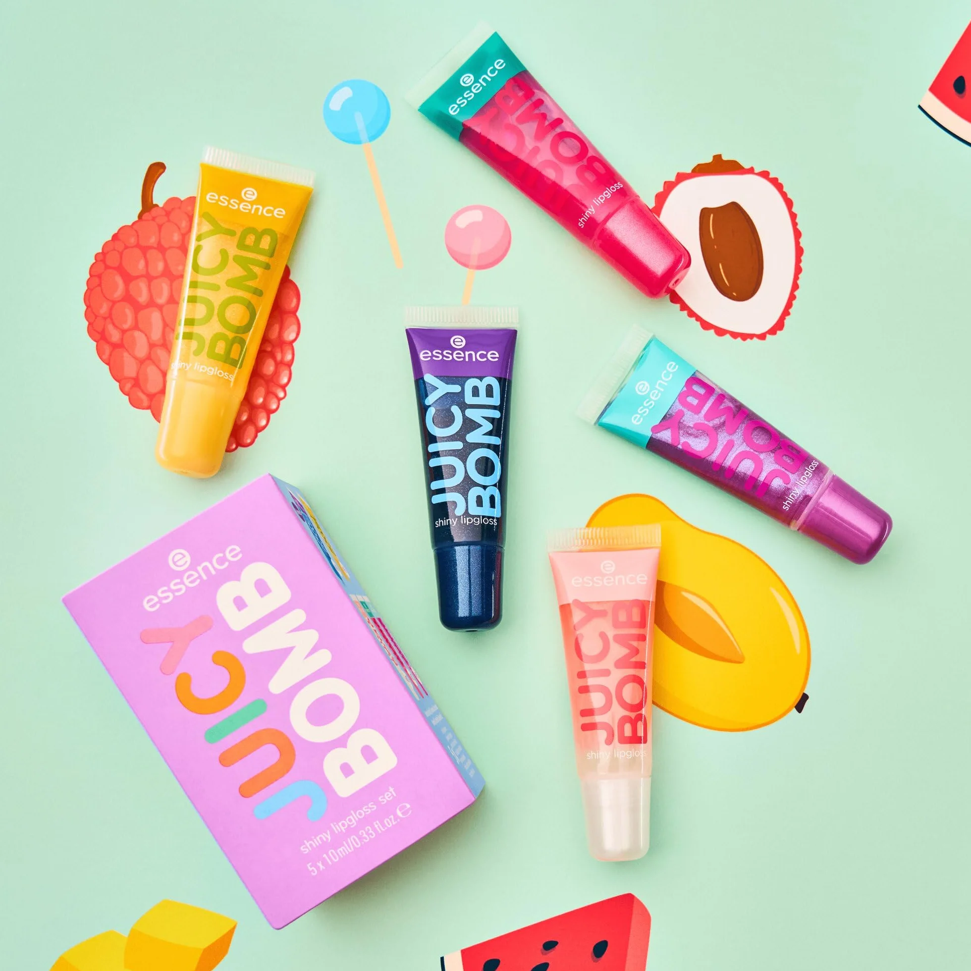 essence JUICY BOMB lucidalabbra brillante, lucida, rugiadosa, brillante (10ml)