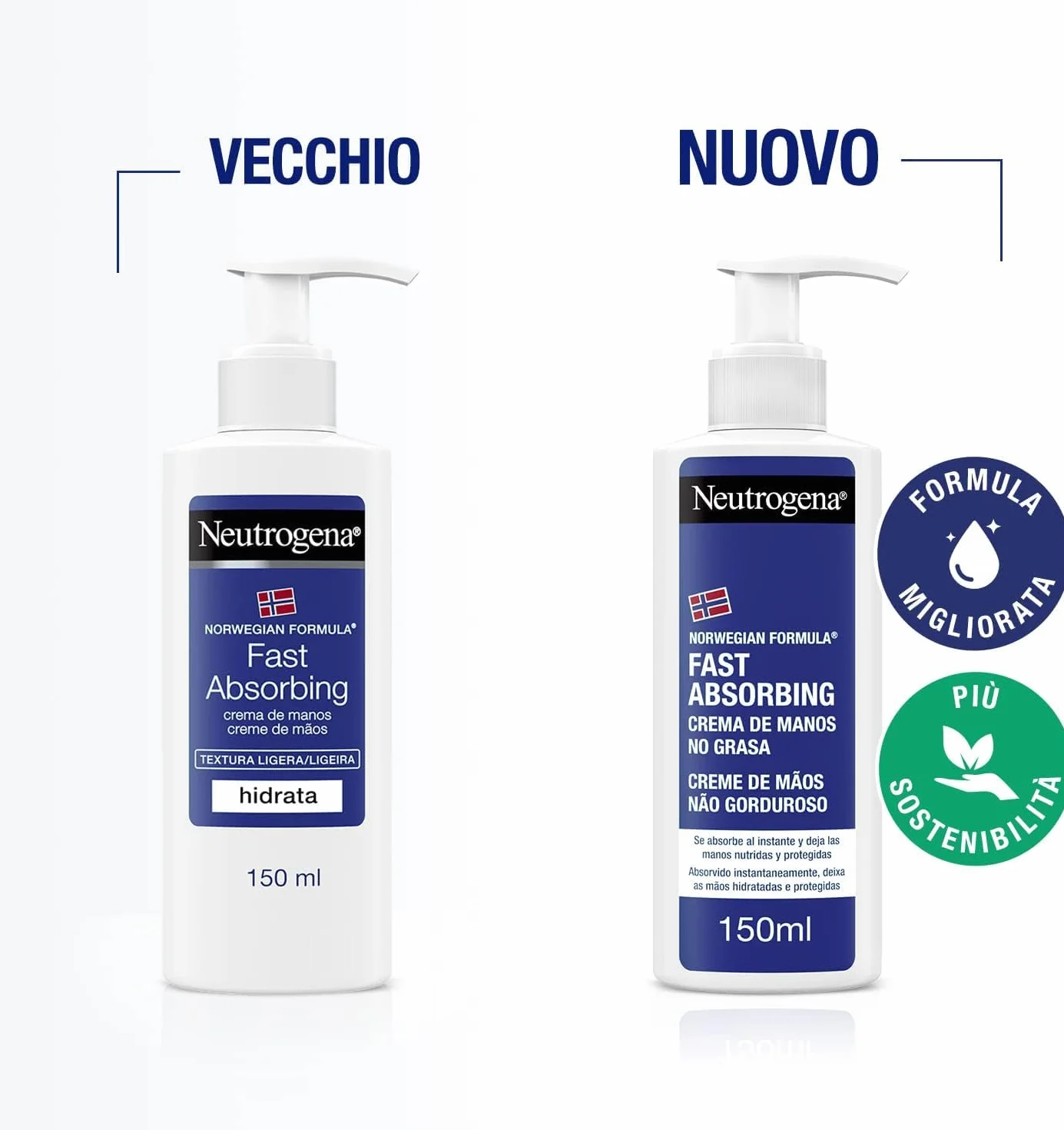 Neutrogena Formula Norvegese Crema Mani Assorbimento Rapido, 150 ml