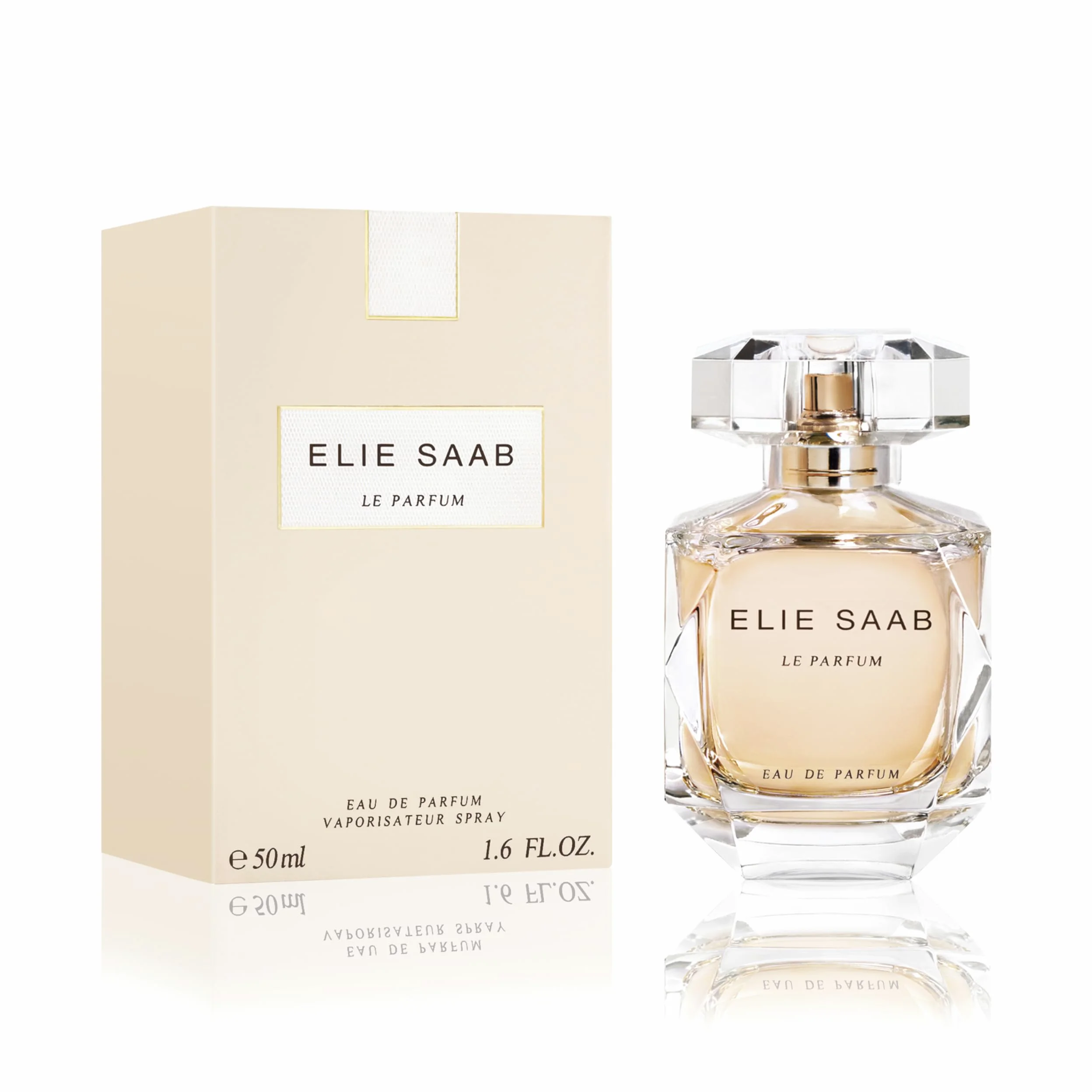 Elie Saab Le Parfum 50 ml – Eau de Parfum da Donna – Fragranza Chypre Floreale – Note Luminose di Fiore d'Arancio, Gelsomino, Rosa Mellifera e Patchouli – Flacone in Vetro Trasparente