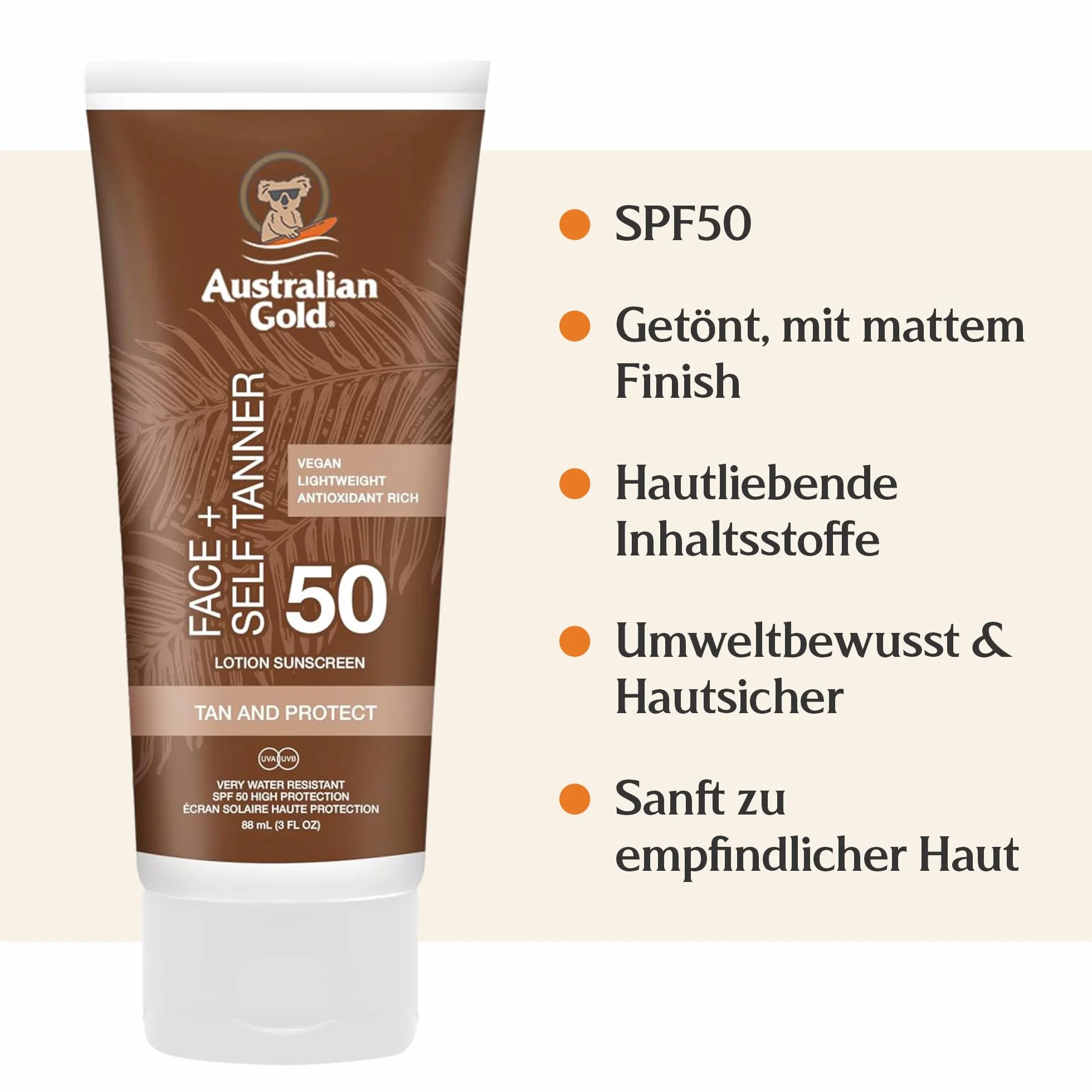 SPF 50 Face with Selftanner New Formula