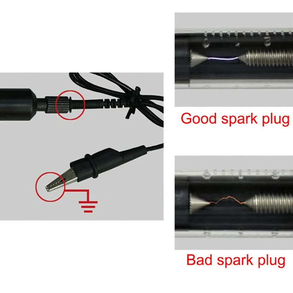 Tester di Accensione per Auto, Moto, Tosaerba - Strumento di Riparazione per Candele e Bobine (Nero)