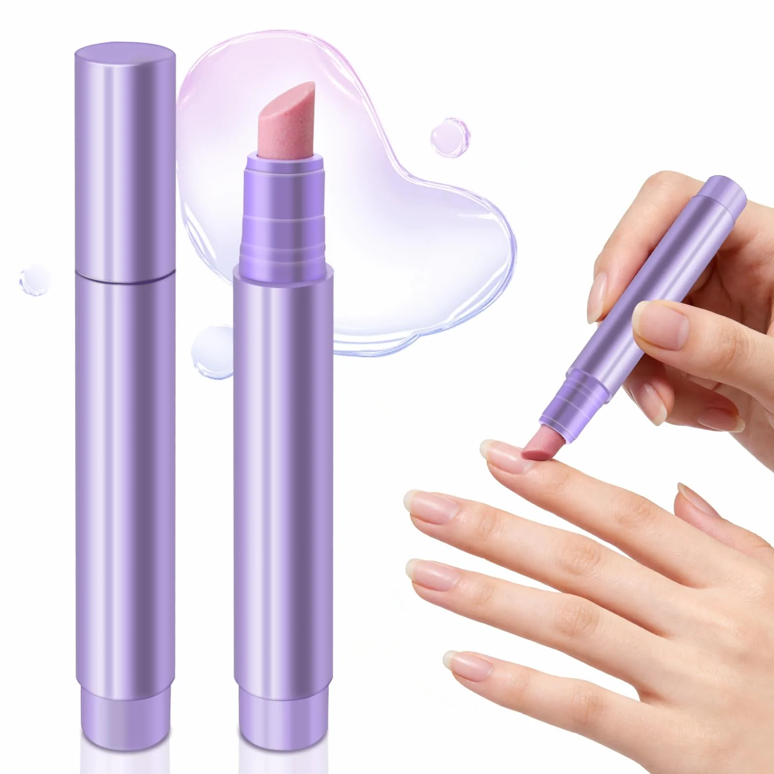 2 Pezzi Pennino 3 in 1 per la Cura di Cuticole e Unghie, Penne Liquide per Rimozione Cuticole, Penna Olio per Cuticole Unghie per Unghie Secche, Screpolate e Danneggiate