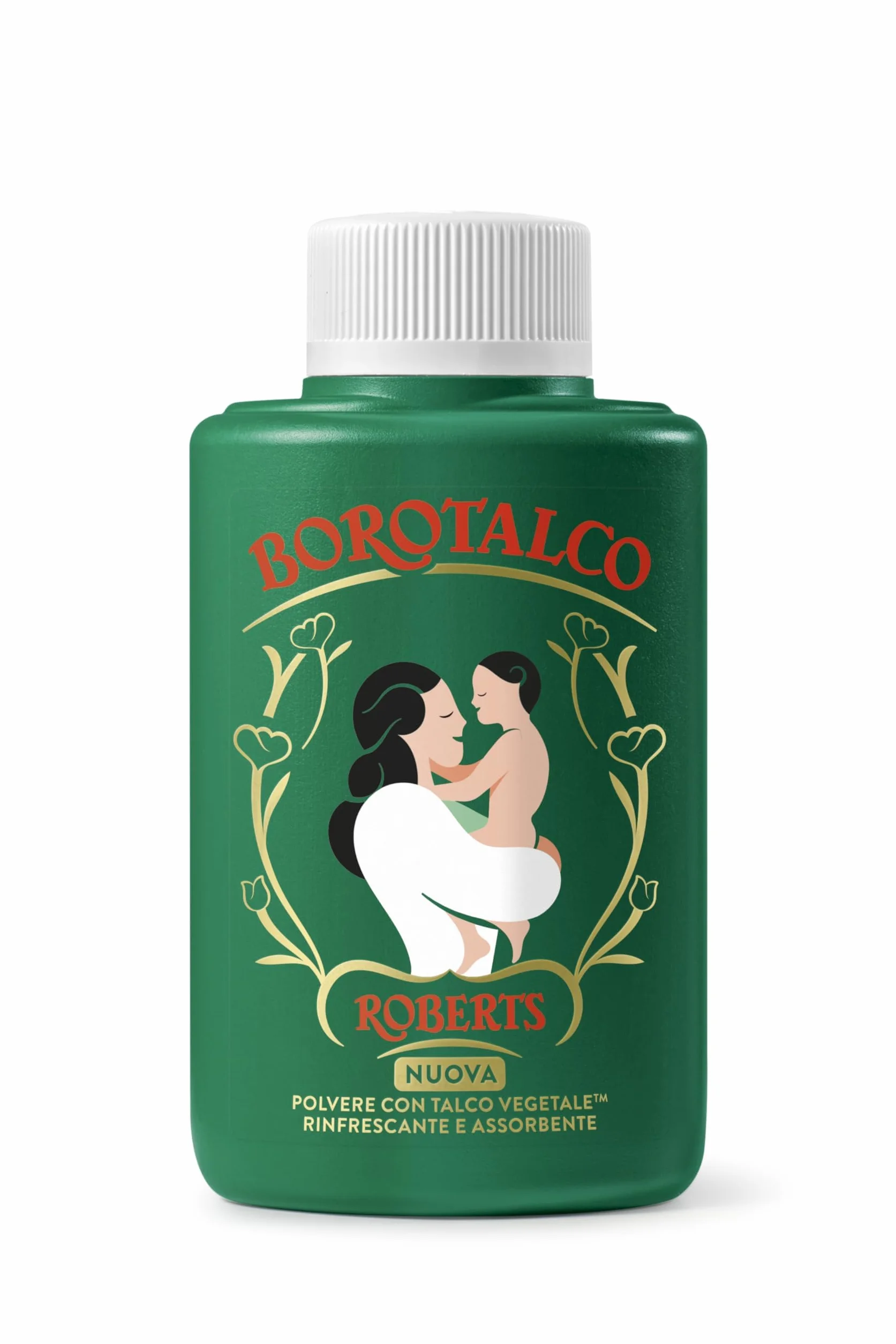 Borotalco, Polvere con Talco Vegetale, Azione Rinfrescante e Assorbente, per Pelli Sensibili, Formula 100% Vegetale, Profumo di Borotalco, Dermatologicamente Testato, Barattolo 70 g
