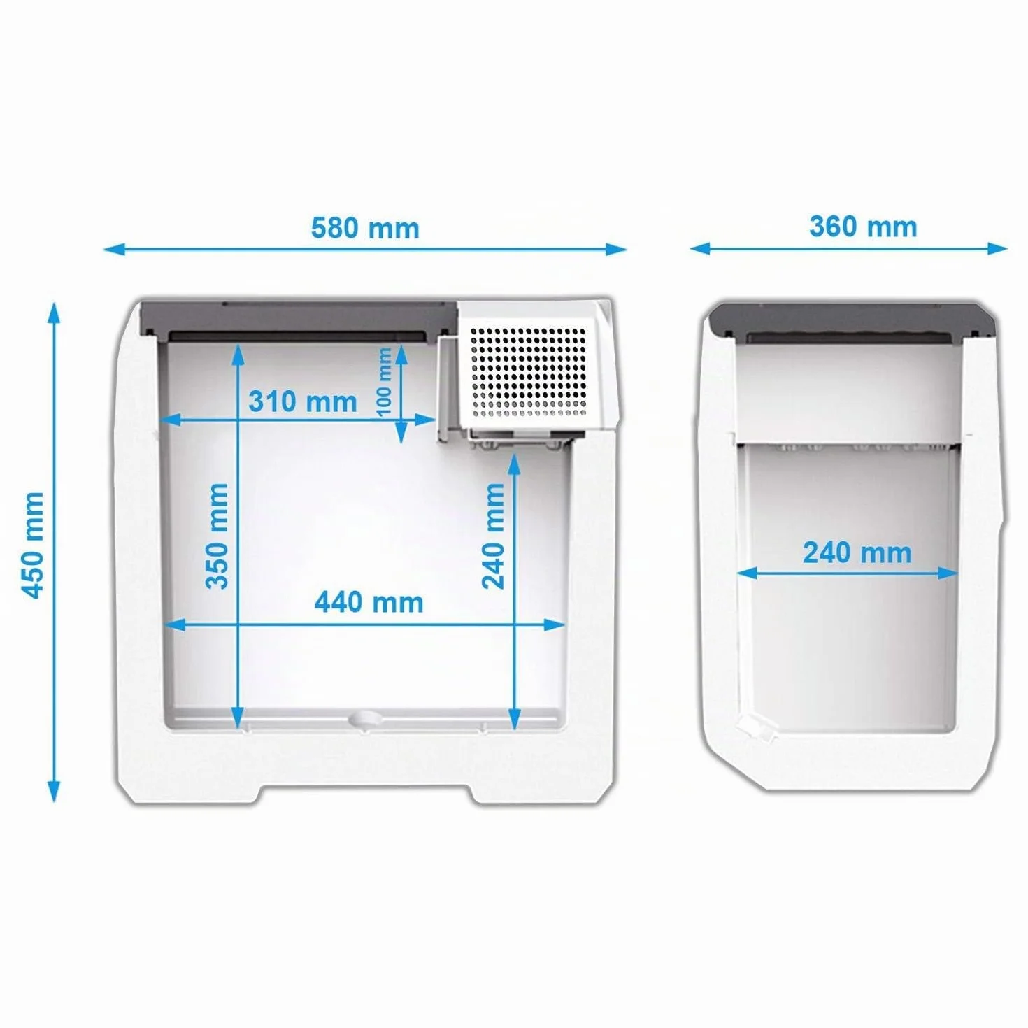 Mobicool FR40 AC/DC Mini Frigo Portatile a Compressore 38 L 12/24 V 230 V Grigio