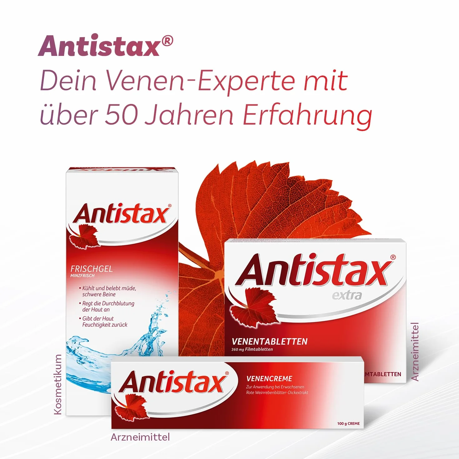 Antistax Fresh Gel, Crema Gambe Gonfie, Crema Gambe Stanche, Estratto Vite Rossa, Mentolo, Olio Essenziale Menta, 1 Confezione 125 ml