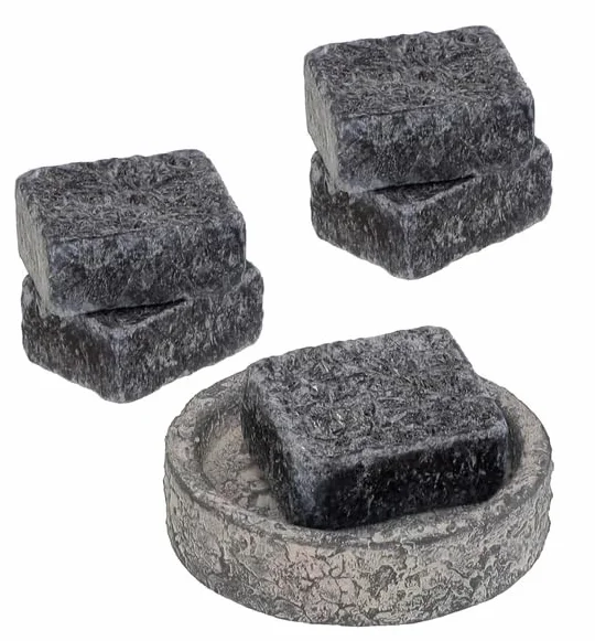 Set di 5 quadrati di muschio solido naturale nero 30 g – Made in Marocco Artigianalmente, profumo di lunga durata 100% naturale, ipoallergenico, cura e profumo per pelle e biancheria