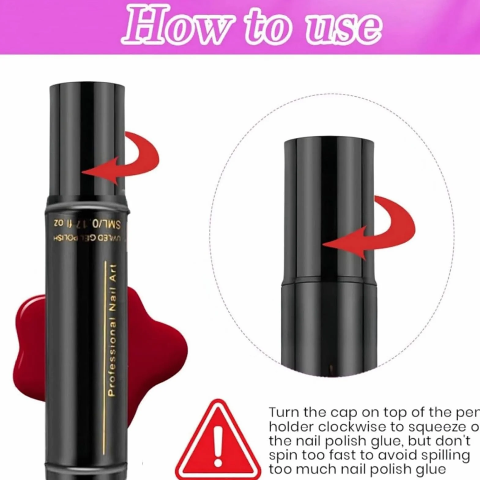 Penne per smalto per unghie | Penna per chiodos gel a 6 colori ad asciugatura rapida | Nessun UV gel Varnish Art Pen Strumento | Accessori pittura polacco 3 in 1 chiodi per il salone per la casa