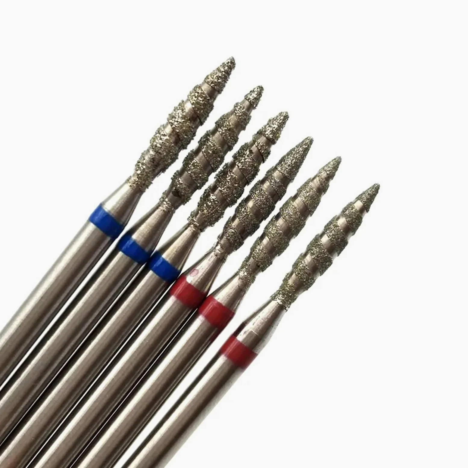 Trapano punte Punte for trapano for unghie, frese diamantate, confezione da 10, for manicure, cuticole, accessori for nail art, strumento in acciaio inossidabile(H0210sd-m(d))
