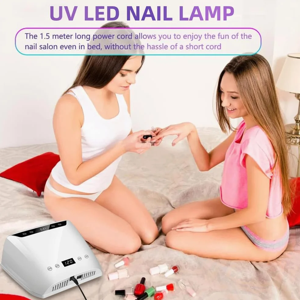 Lampada per Unghie a 72 LED con 4 impostazioni del Timer, Schermo HD, sensore Automatico, Macchina Professionale per Asciugatura Unghie
