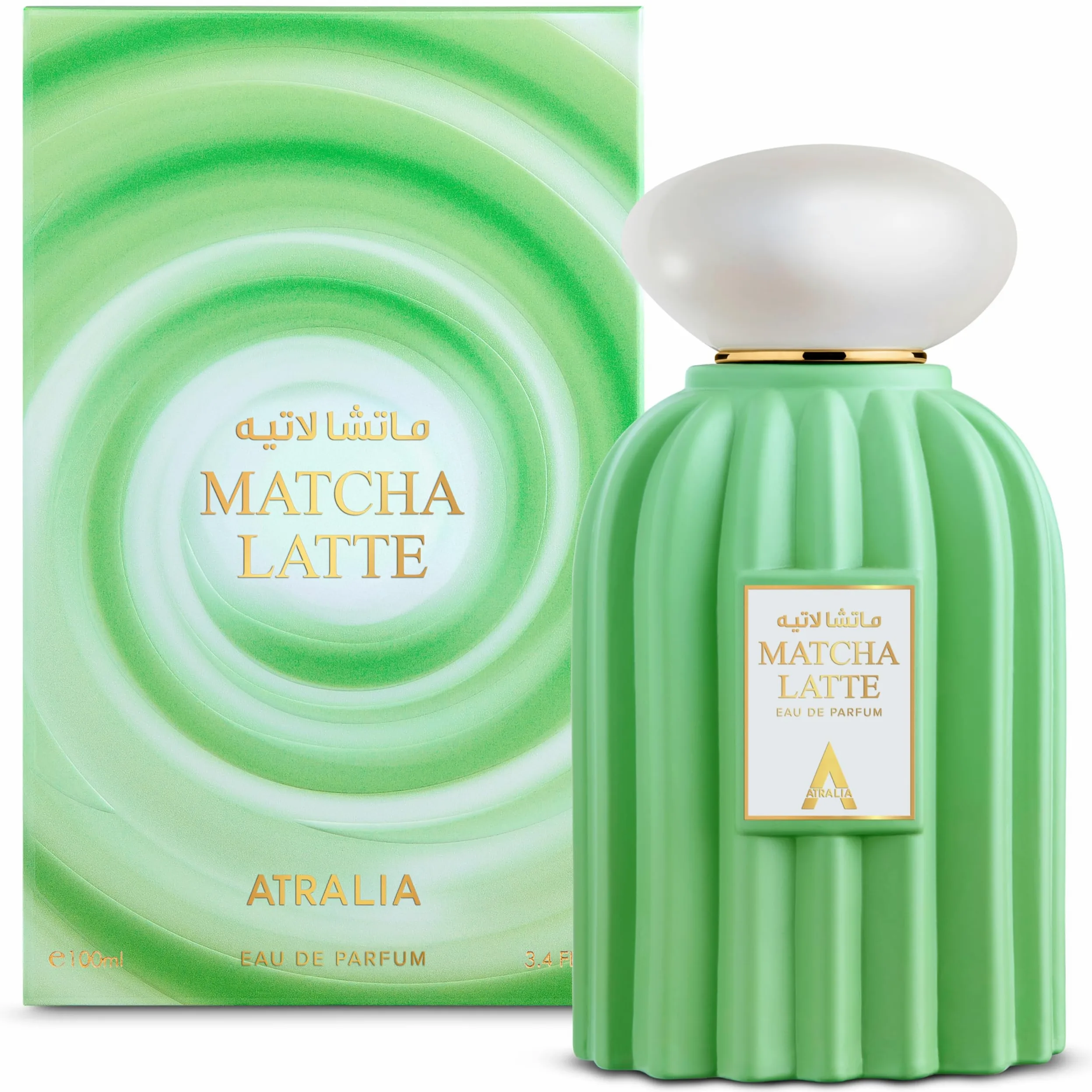 Atralia Matcha Latte Eau de Parfum – Profumo dolce e di lunga durata ispirato al tè Matcha con vaniglia, caramello e fave tonka – fragranza unisex unica, da indossare tutti i giorni e come regalo