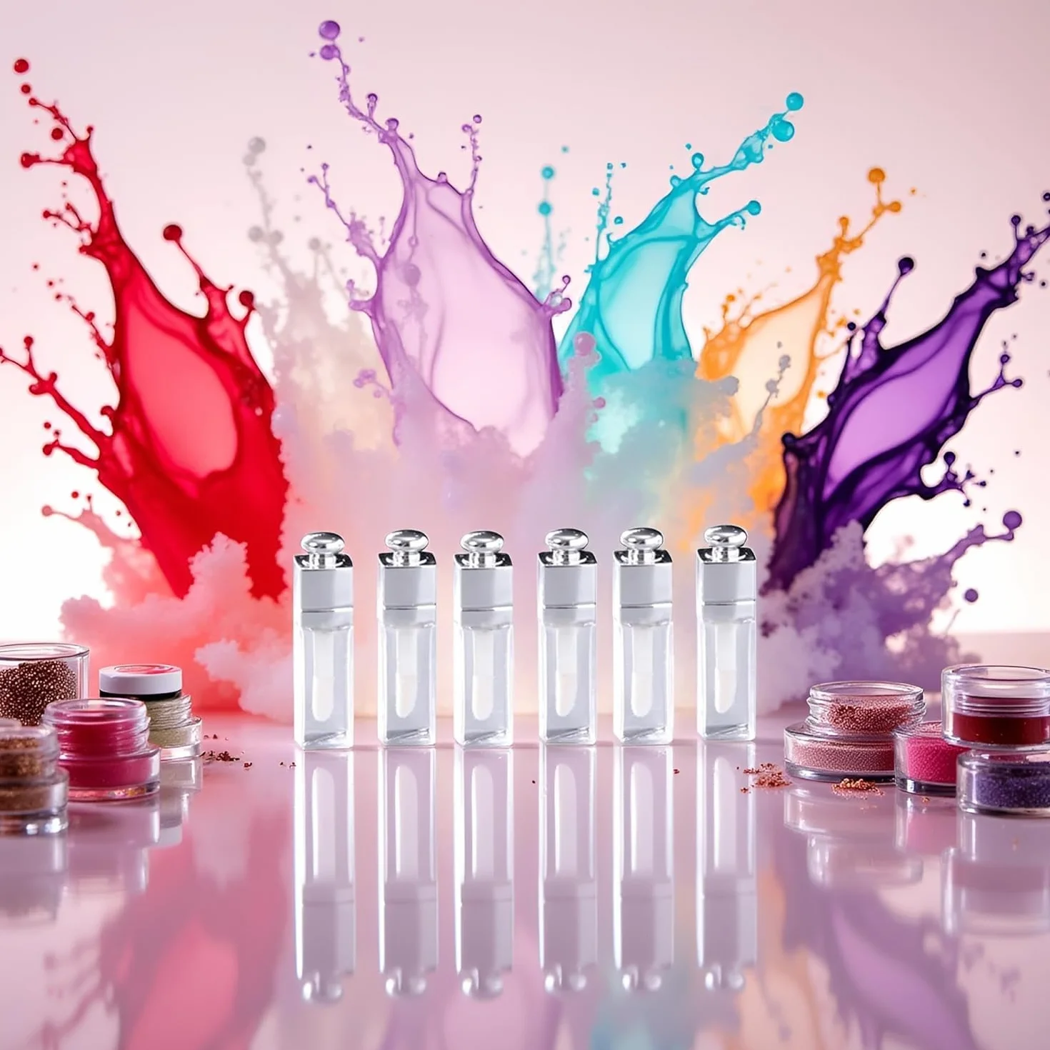 6 contenitori vuoti trasparenti per lucidalabbra, trasparenti, ricaricabili, mini contenitori per rossetto, per trucco fai da te, lucidalabbra, labbra (3 ml)
