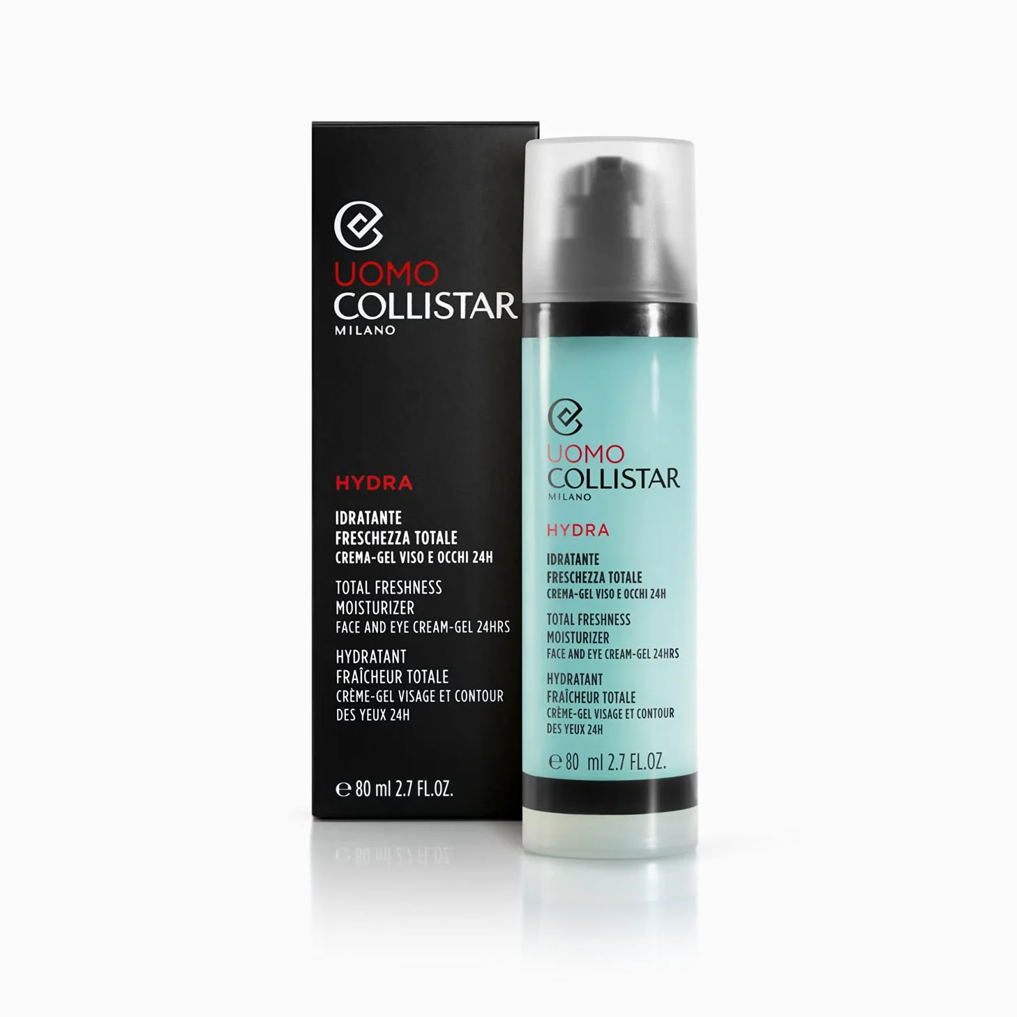 Collistar Hydra Uomo Idratante Freschezza Totale Viso e Occhi, Crema-Gel fresca e leggera, Idratazione immediata & Linea Uomo Crema-Gel Energizzante, Azione antirughe e antifatica