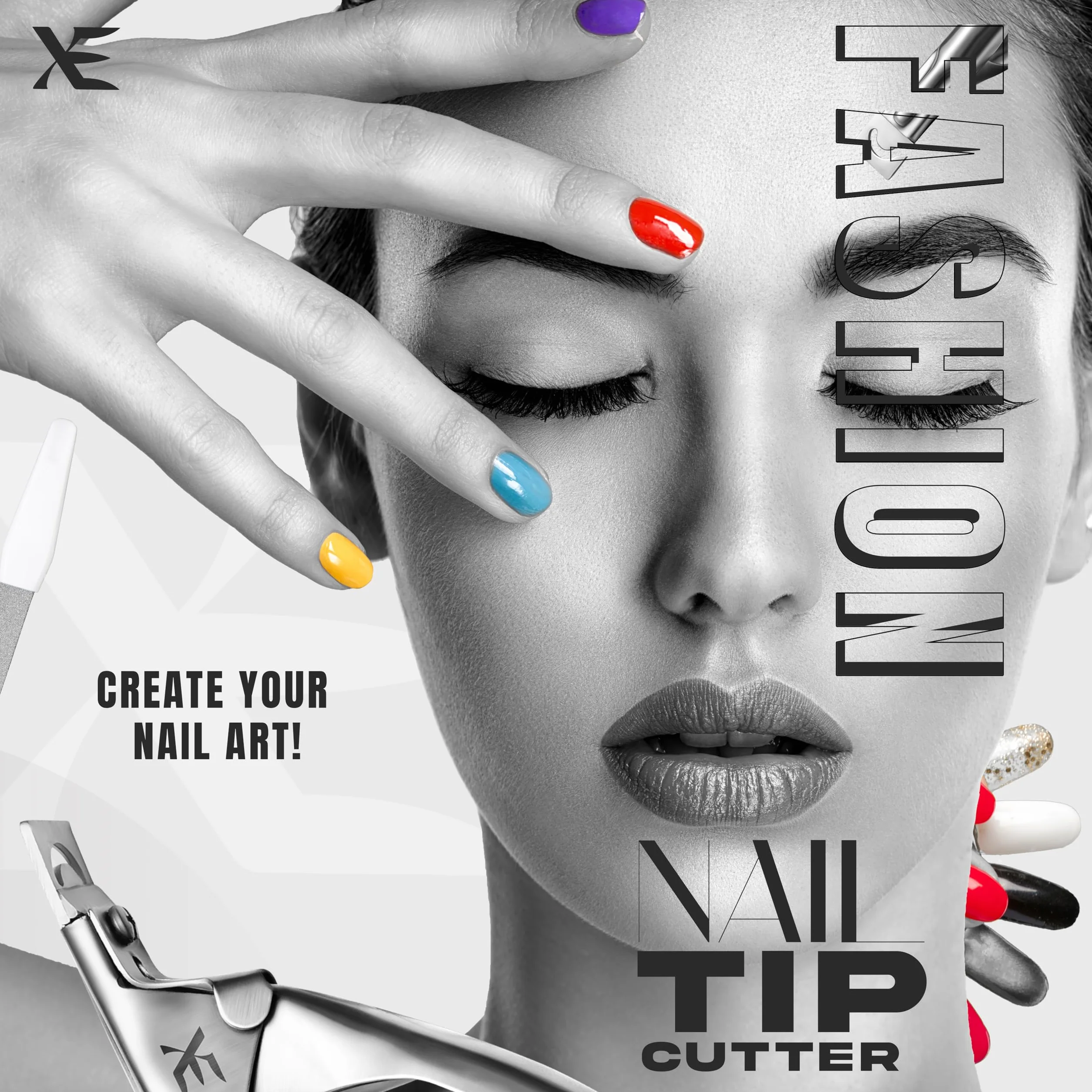 Profesjonalny tagliaunghia w stal nierdzewnej z pilnikiem do manicure pedicure akrylowy żel