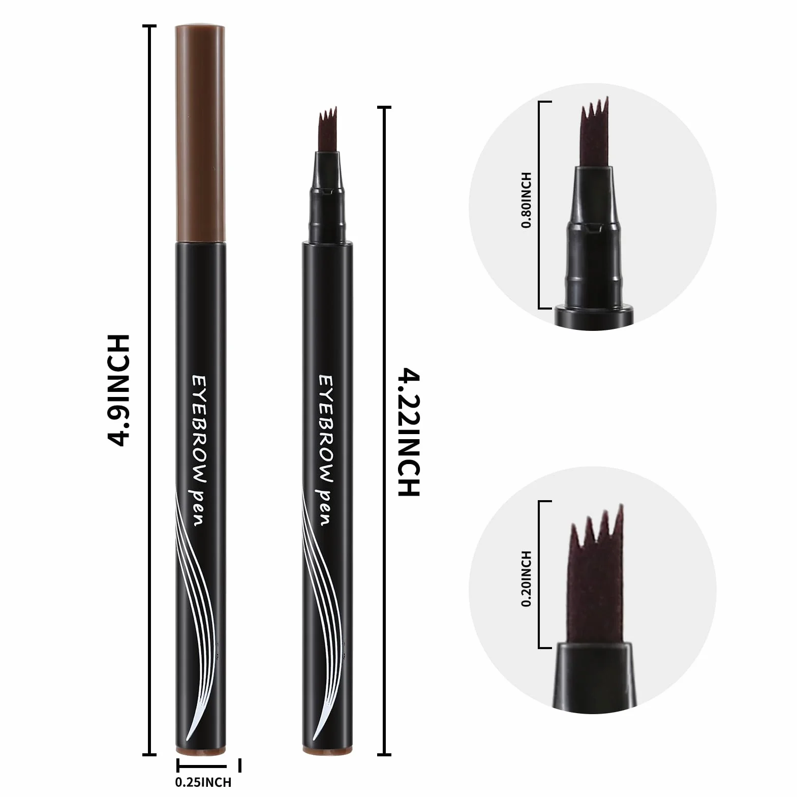 Boobeen Waterproof Eyebrow Pen-Micro Tip Eyebrow Pencil, Liquid Eyebrow Fork Tip Pen, Crea Sopracciglia 3D Naturali, Lunga Durata