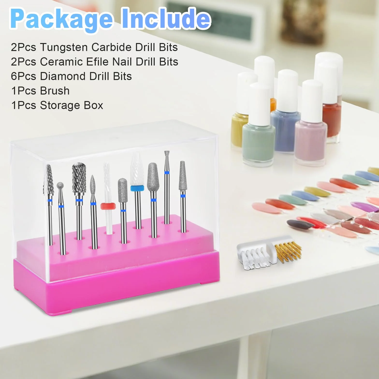 3/32 Pollici Punta Fresa Unghie Rimozione Gel - Trapano per Unghie Professionale per Manicure Pedicure