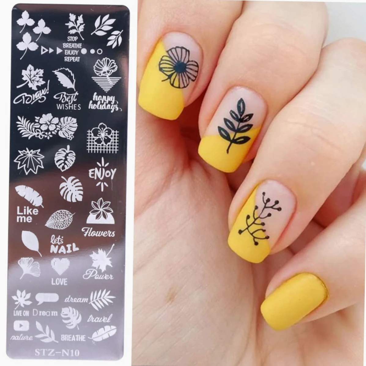 3 Set Piastre Per Stamping Unghie Inossidabile Con Floreali E Farfalle Strumenti Per Nail Art Per Design E Creativo 6 Pezzi*3