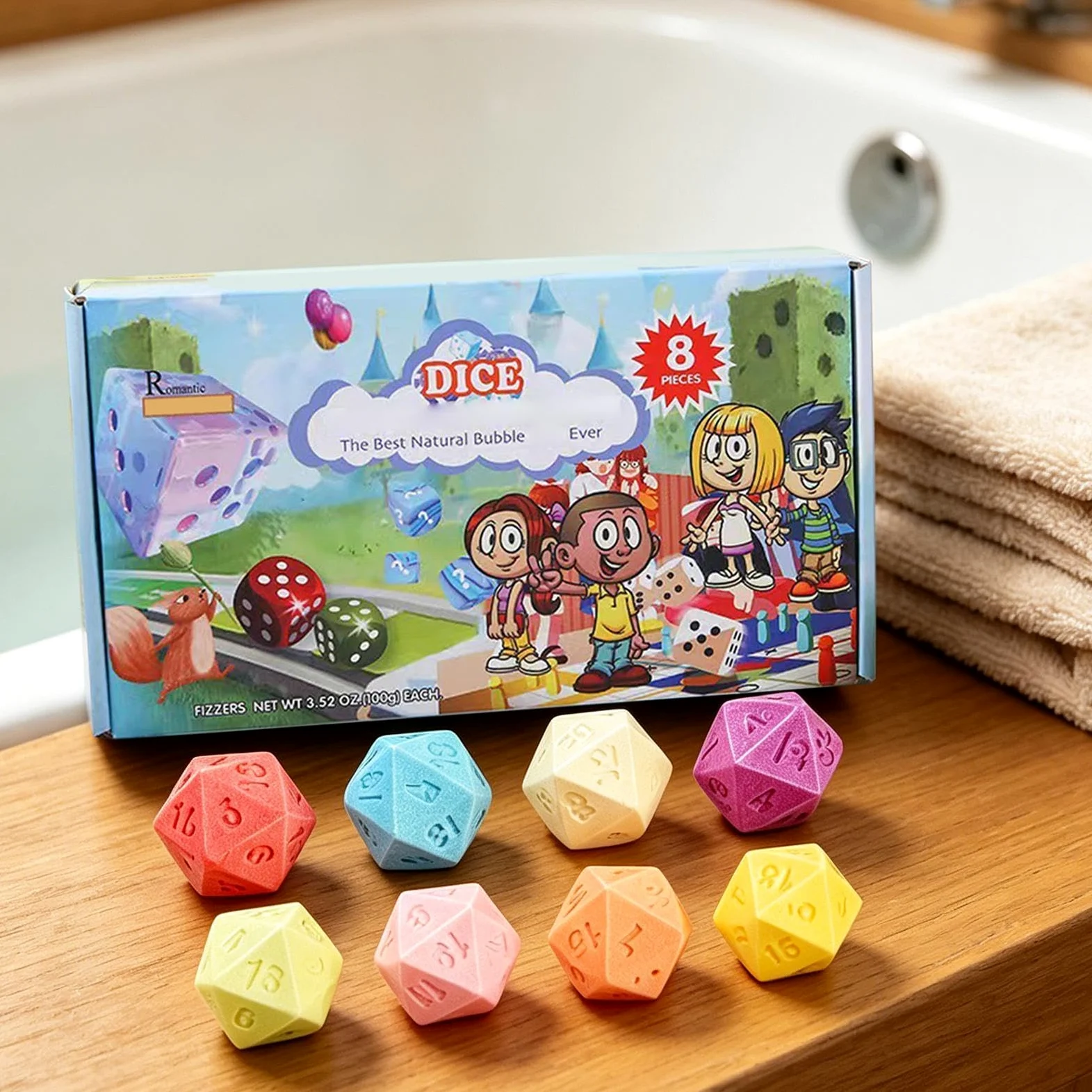 Bagnoschiuma con Dado Giocattolo Detergente Naturale Idratante | 8 Pezzi di Palline da Bagno Schiumose Profumate Per donne,mamma,moglie,nonna,ragazze,giovani,pelle secca