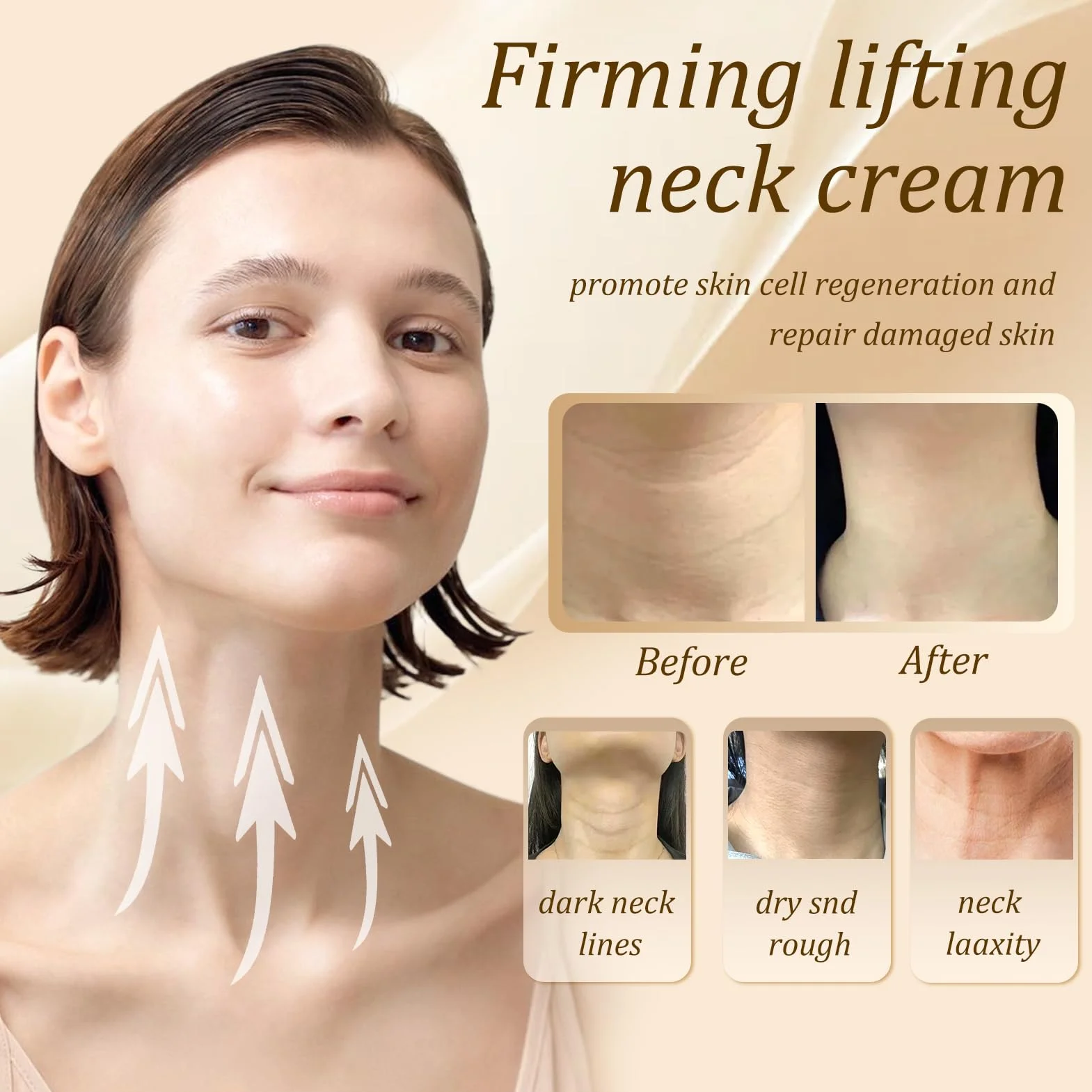AH-8 Crema Rassodante per il Collo, Firming Neck Cream, Con Massaggio a Doppio Rull, Crema Collo e Décolleté Lifting per Rilassamento Cutaneo, Idratante, Ridurre Rughe