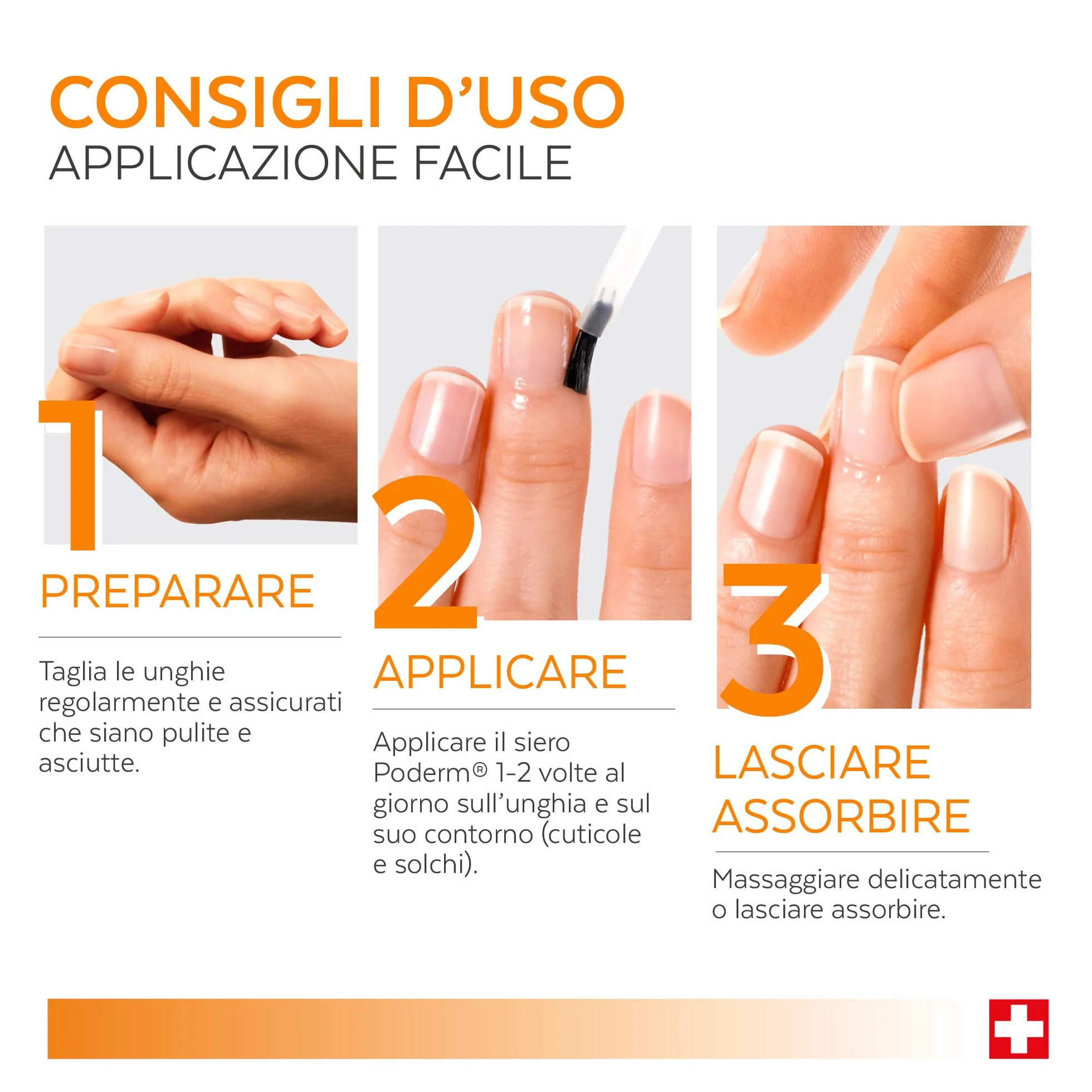 PODERM 5 in 1 Siero Booster Unghie – Vitamina C | Trattamento Illuminante e Antiossidante per Unghie Opache – 6 ML | Nutre e Rinforza L'unghia | 100% naturale – Sviluppato da un Podologo in Svizzera