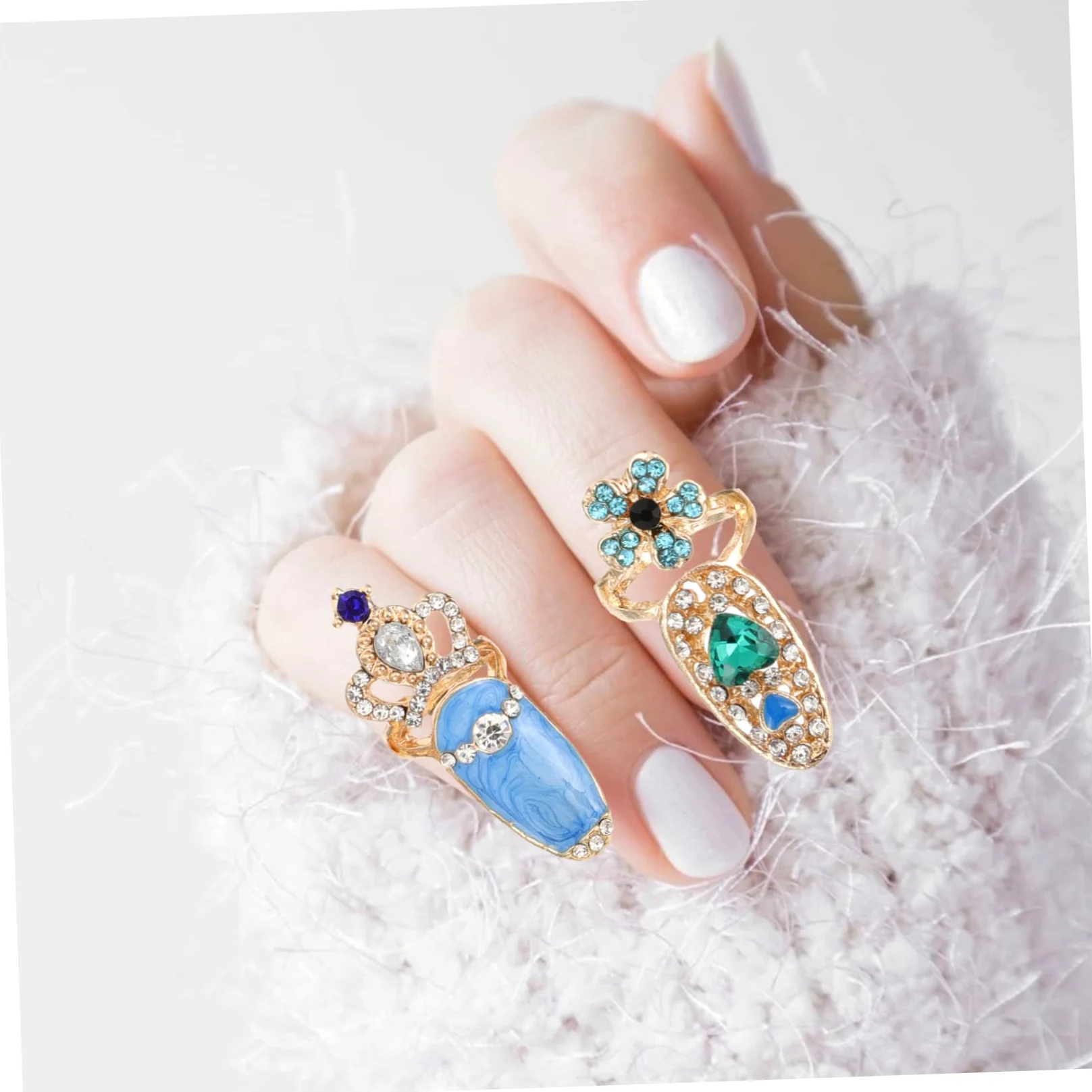 Didiseaon 5 Set Anello Per Unghie Decorazioni Unghie Decorazioni Per Unghie Artiglio Dell'unghia Ciondoli Per Unghie 3d Kit Accessori Per Manicure Decorazione Delle Unghie Lega 12 Pezzi * 5