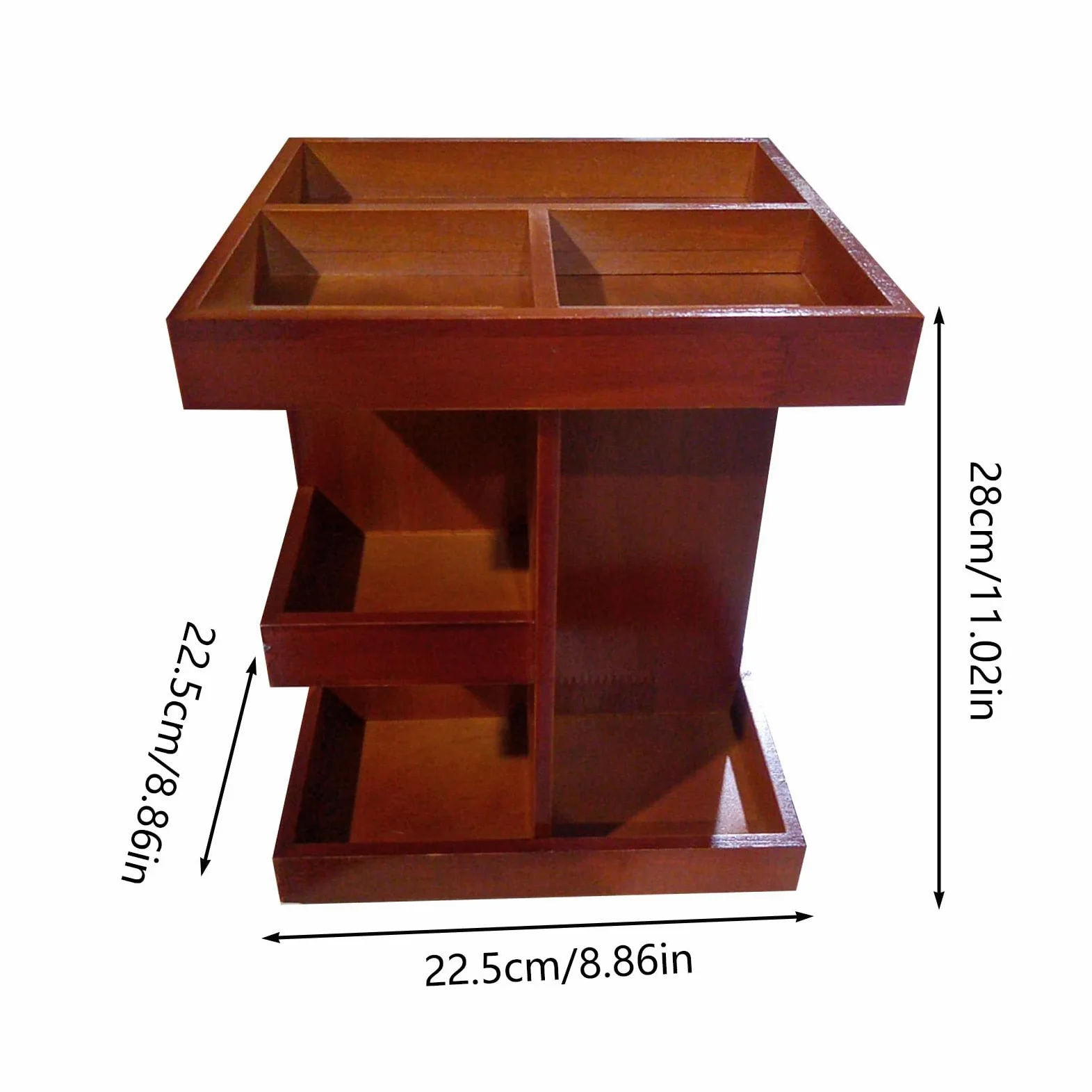 Organizer Trucco Girevole Espositore In Legno Stile Rustico | Organizer girevole portaprofumi e trucchi Articoli Toeletta Cosmetici Profumi Cura Pelle Casa Bagno Camera Piano Appoggio