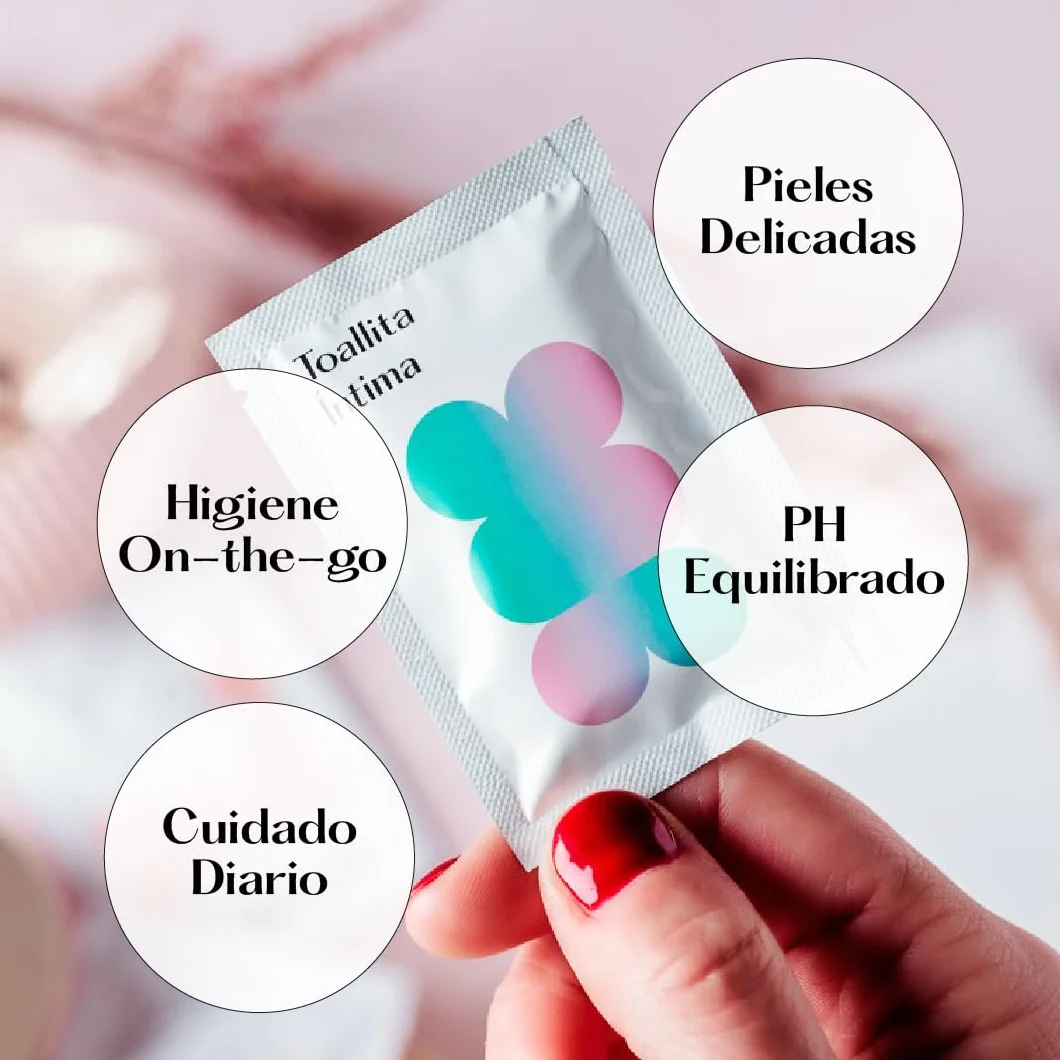 Salviette intime monodose per l'igiene personale, pulizia delicata e fresca, senza risciacquo, con estratto di camomilla e olio di tea tree, senza parabeni, 50 pezzi
