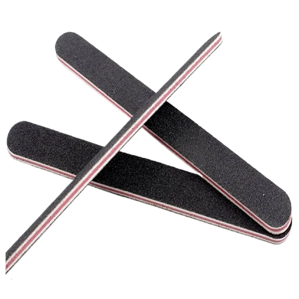 10/20/50 pezzi Lima for unghie professionale Lima for unghie Carta vetrata nera Lime dritte e angolari Lime for lucidatura abrasiva(C-50pcs)