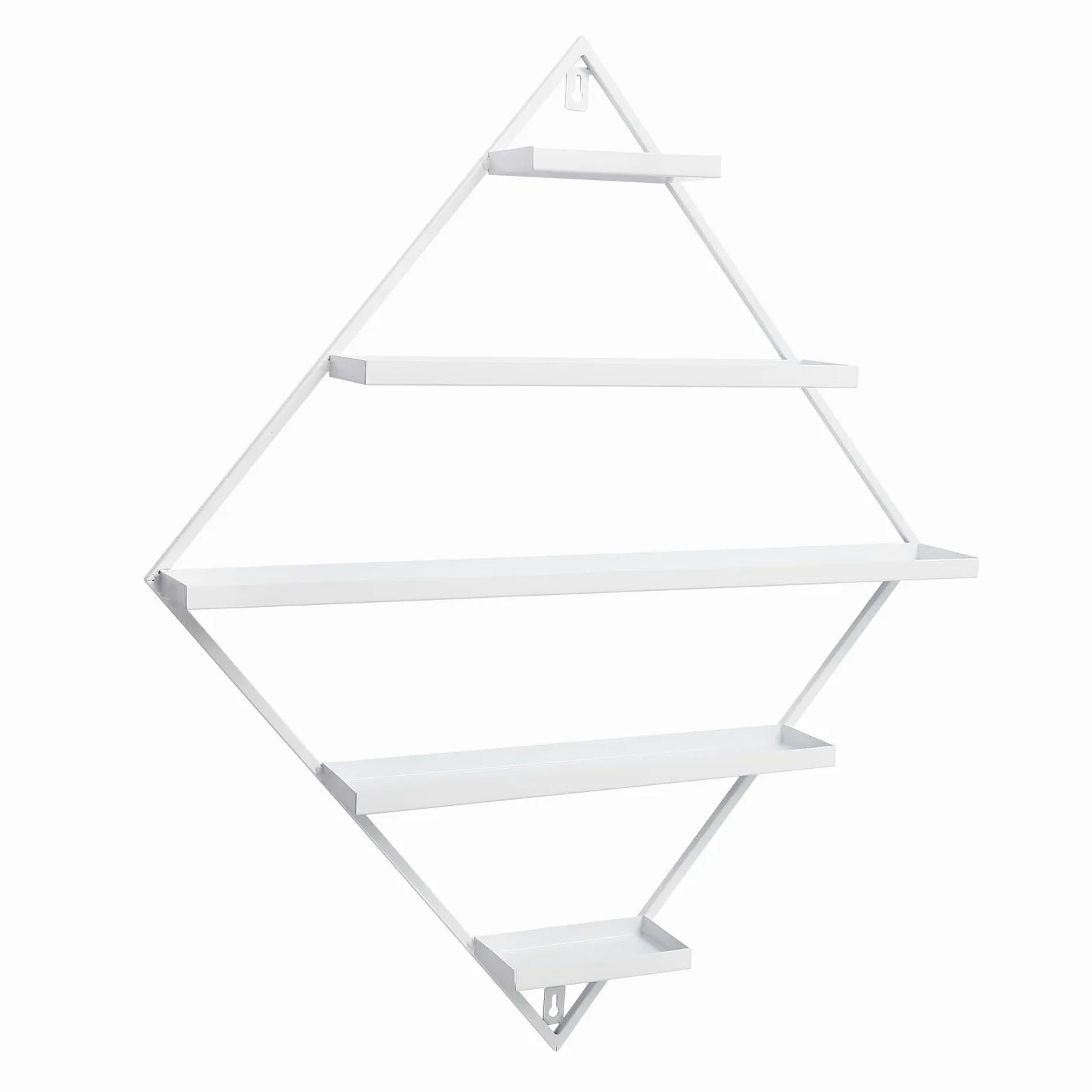 Scaffale per smalti in metallo a forma di diamante, organizzatore per smalto per unghie, oli essenziali, rossetto (bianco)