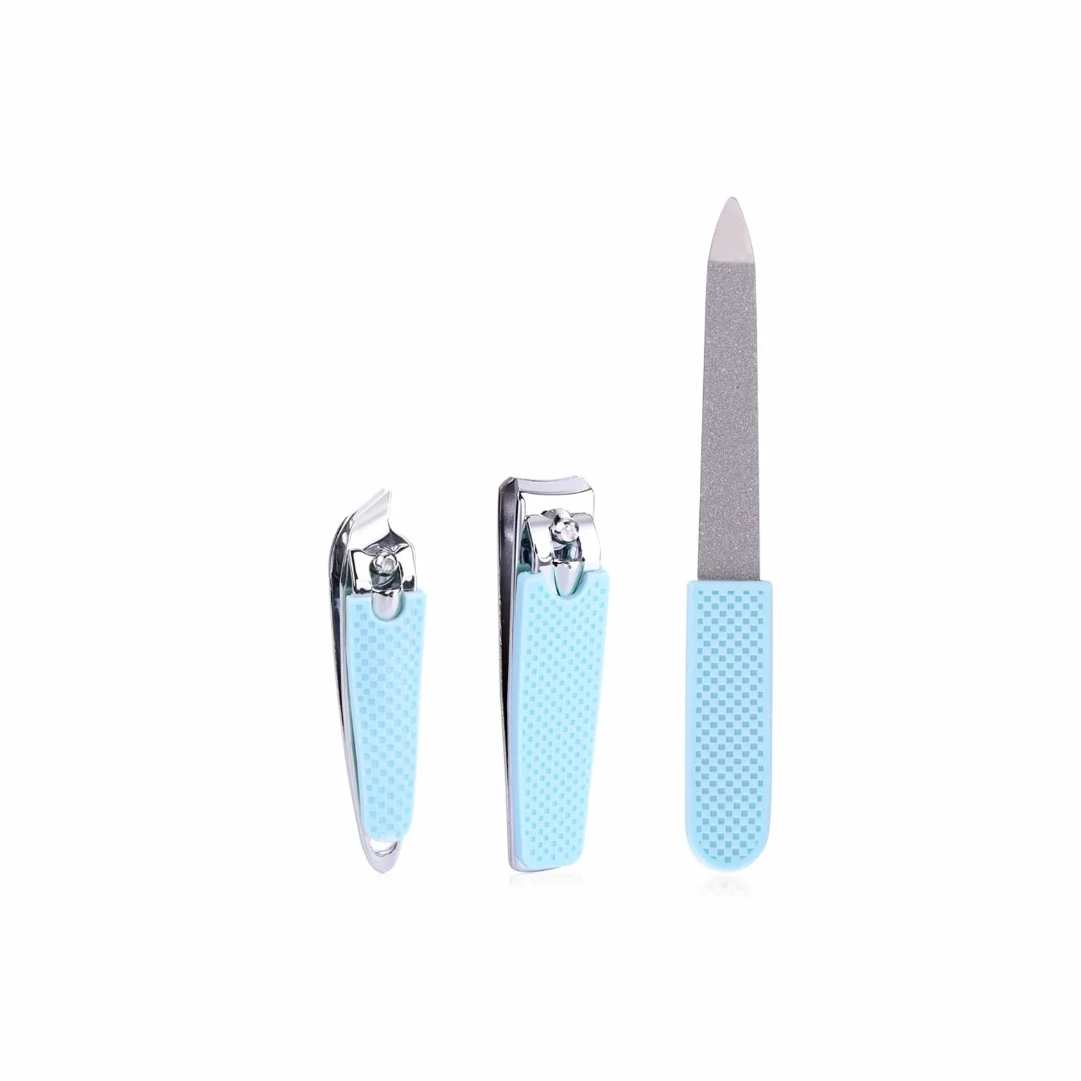 Tagliaunghie 3 pezzi manico in gel di silice set tagliaunghie tagliaunghie tagliaunghie pedicure strumenti manicure kit professionale (blu)