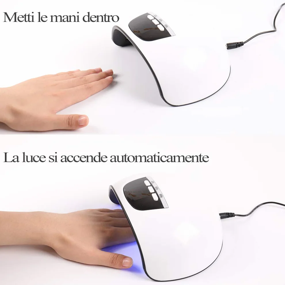 ANGNYA 54W Lampada Unghie LED UV Professionale per Manicure/Pedicure, Sensore di Avvio Automatico con La Possibilità di Impostare 3 Timer 30/60/99S