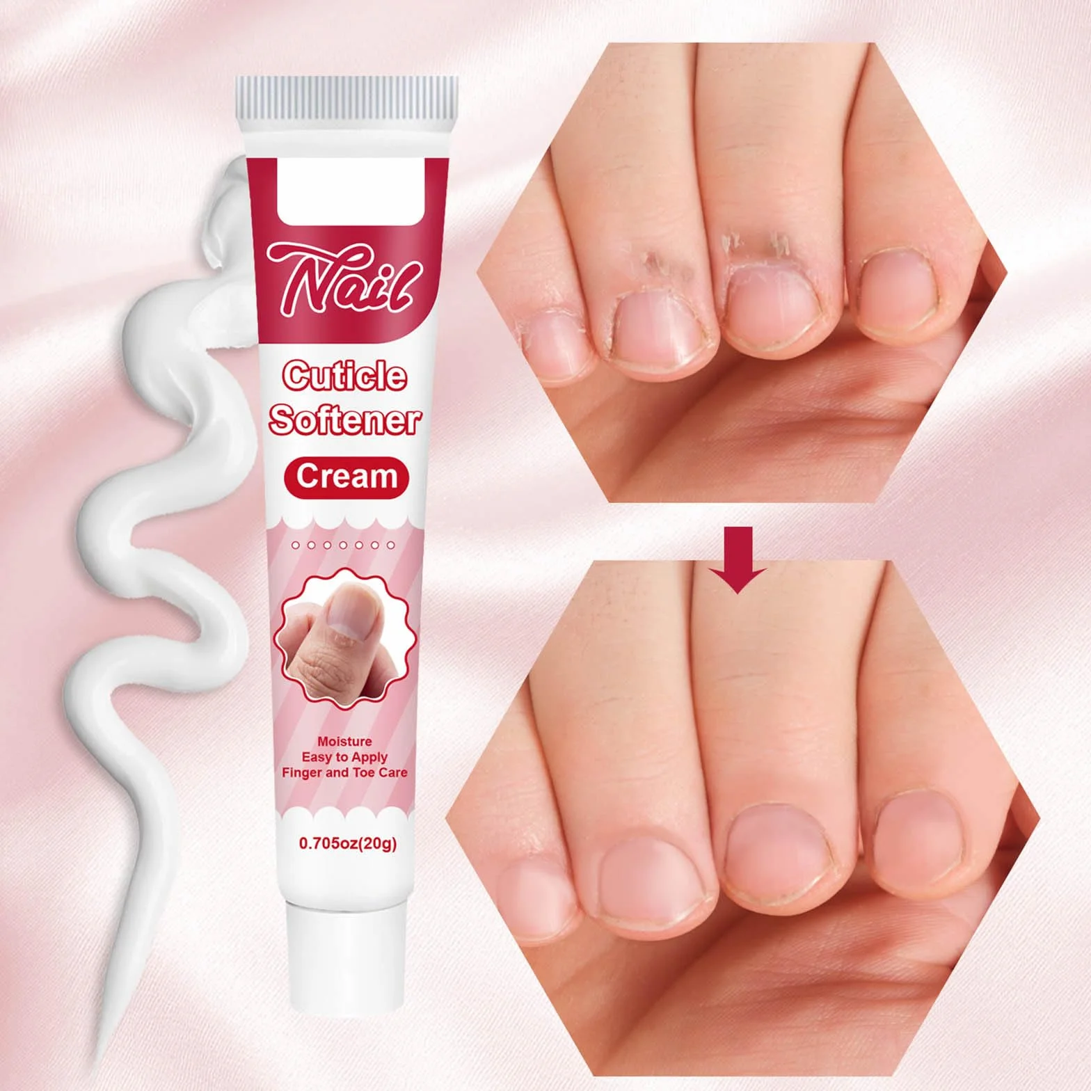 Crema per cuticole per unghie, crema idratante professionale per cuticole secche e spaccate e pelle ruvida e rigida, rimuove la pelle morta secca e troppo cresciuta, ammorbidisce le cuticole (2 pezzi)