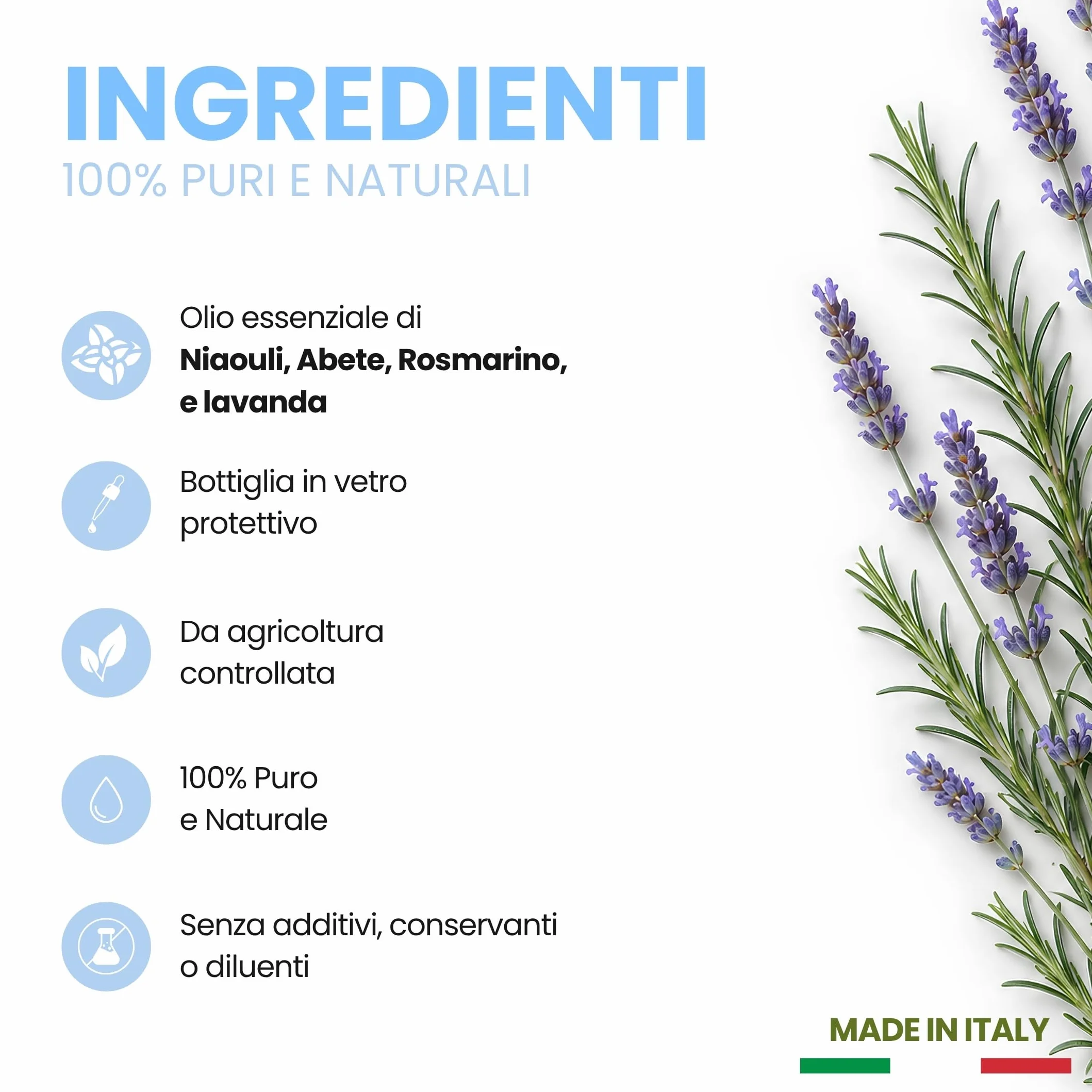 Respiro Kids 15ml Sinergia di Oli Essenziali Balsamici per Bambini Niaouli Abete Rosmarino Lavanda