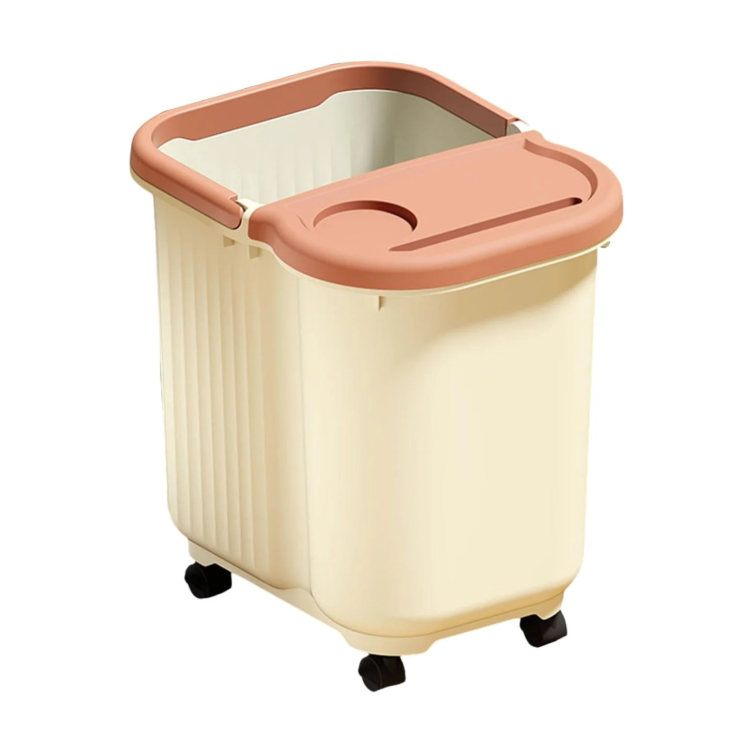 Pediluvio, Bacinella per Pedicure, Bacinella per Massaggio Ai Piedi, Realizzata in Polipropilene, Comoda E Antiscivolo Maniglia, Ideale Come Regalo O, Beige, L with Wheels