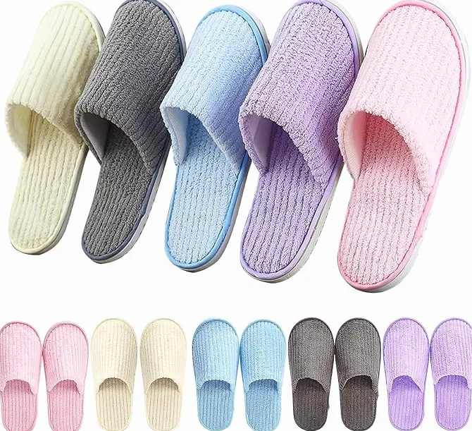 10 paia di pantofole da spa antiscivolo usa e getta, misura universale unisex, pantofole chiuse, lavabili per hotel, casa, ospiti e massaggi