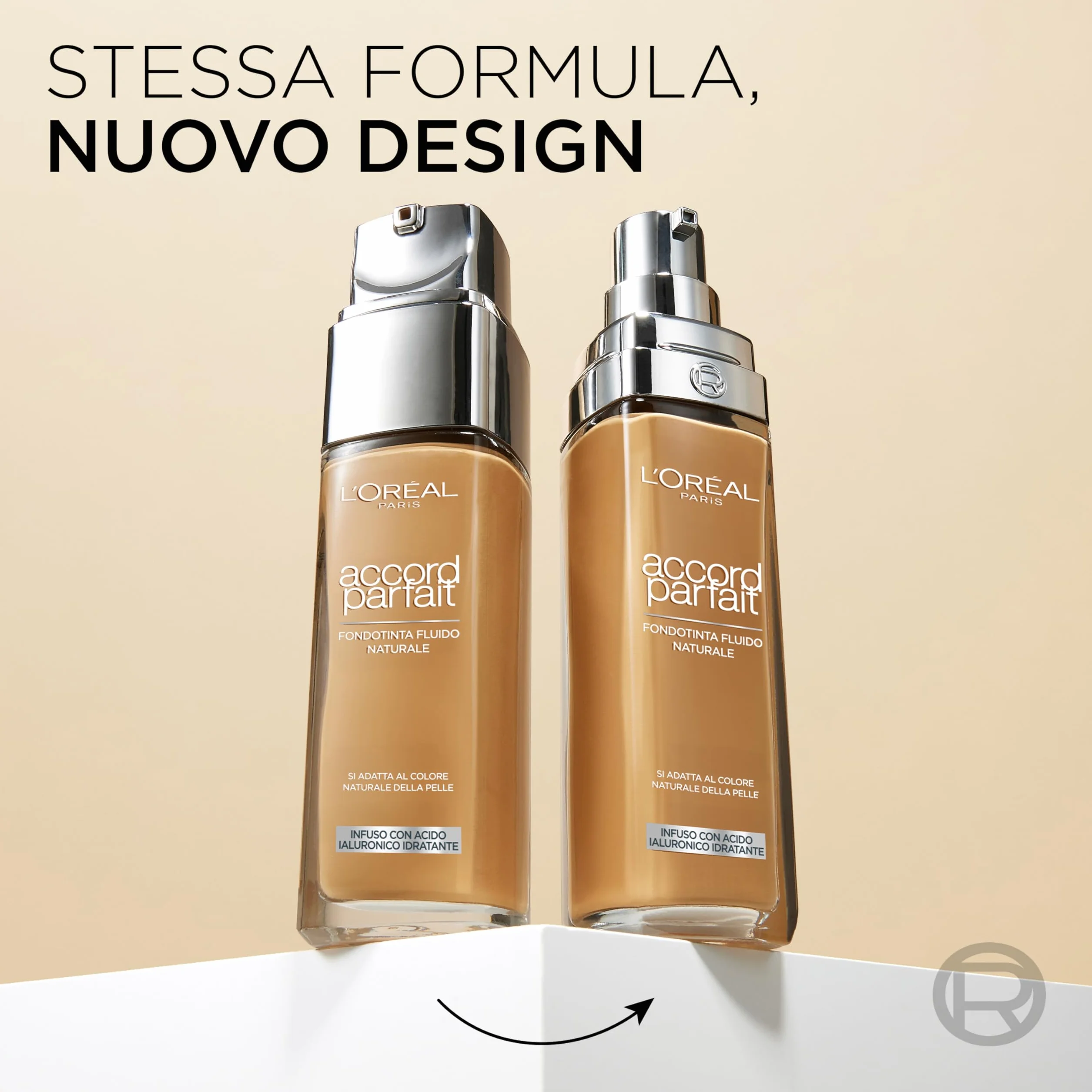 L'Oréal Paris Accord Parfait Fondotinta Liquido Tonalità 3D/W Warm Dorè Acido Ialuronico