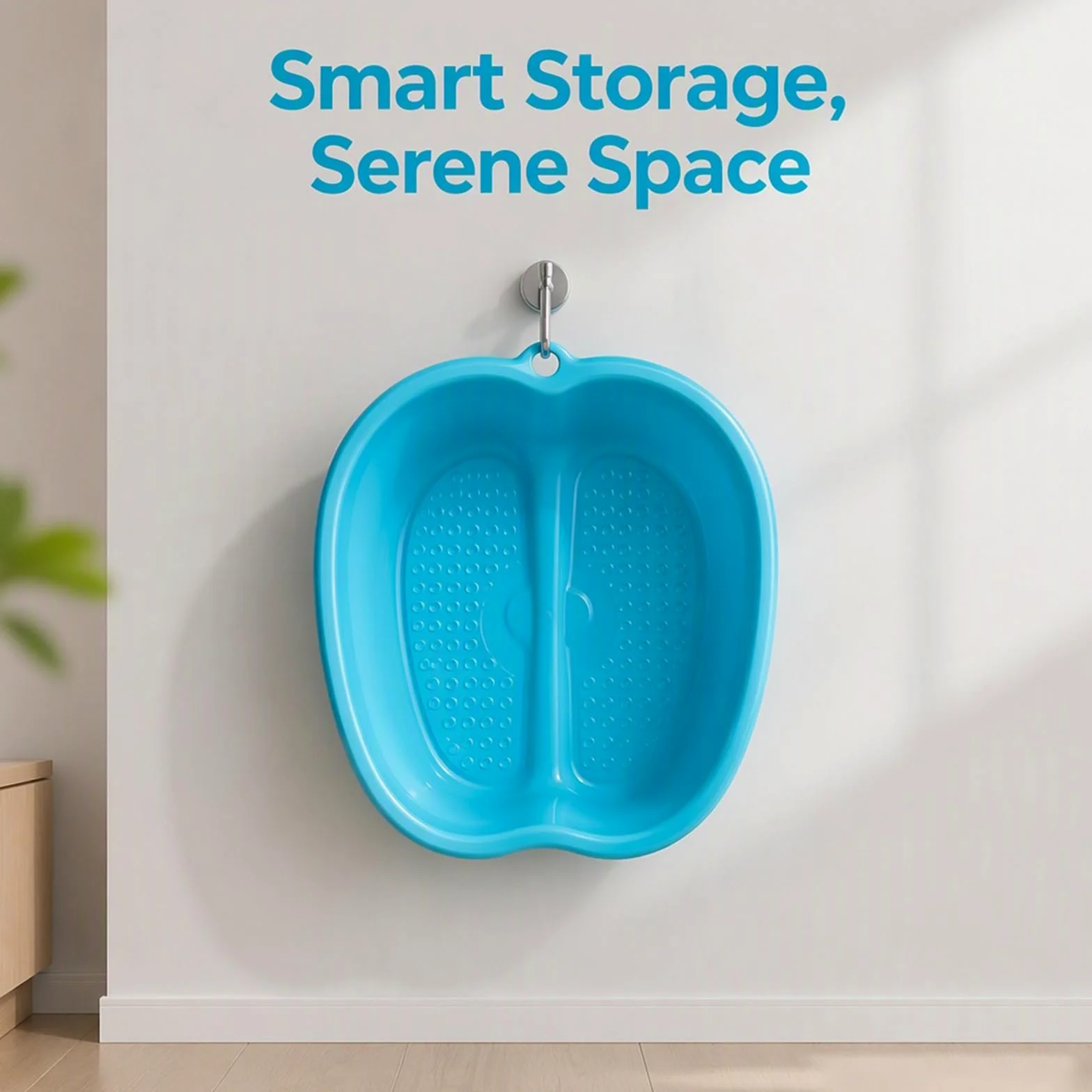 Vasca da Bagno for I Piedi, Design Sospeso for Risparmiare Spazio | Materiale Plastico Addensato,Noduli Massaggio Ai Piedi Incorporati,Bacino Grande Capacità(Blue)