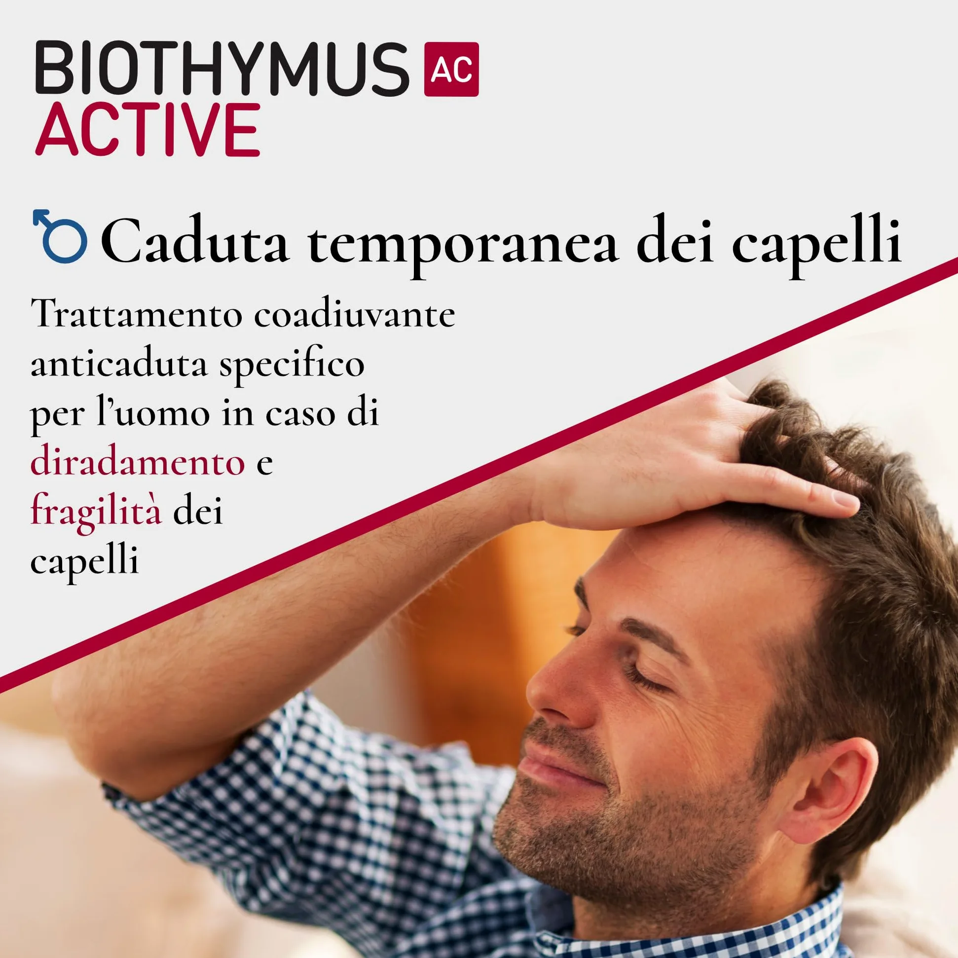 Biothymus Active Uomo, 20 Fiale Anticaduta Capelli Uomo, Trattamento Attivo con Formula Intensiva ad Azione Prolungata, 2 Mesi di Trattamento