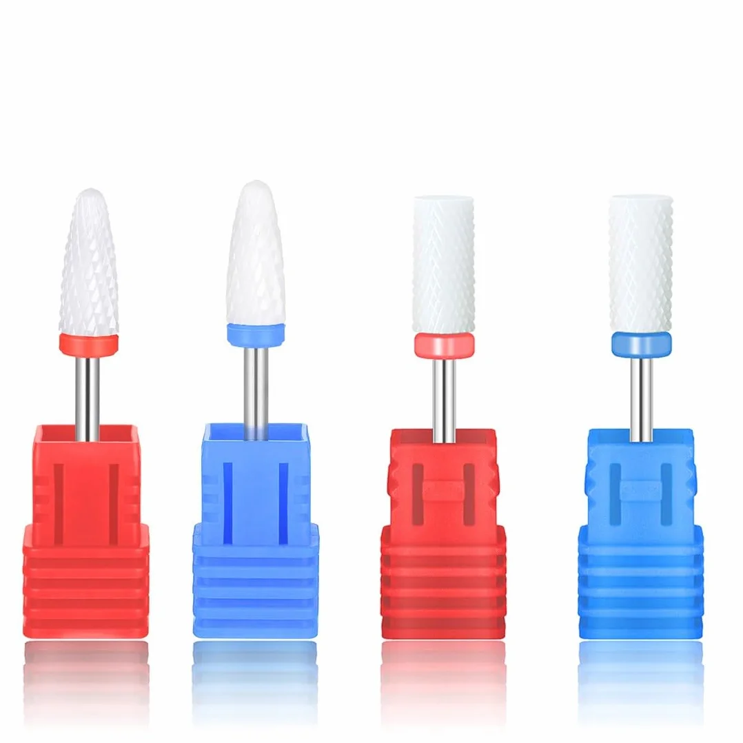 4 Pezzi Punte Fresa Unghie In Ceramica Per Manicure Pedicure Professionale, Set di punta levigatrice unghie, Punta Fresa Rimozione Gel, Fresa Per Cuticole E Unghie Naturali O Ricostruite